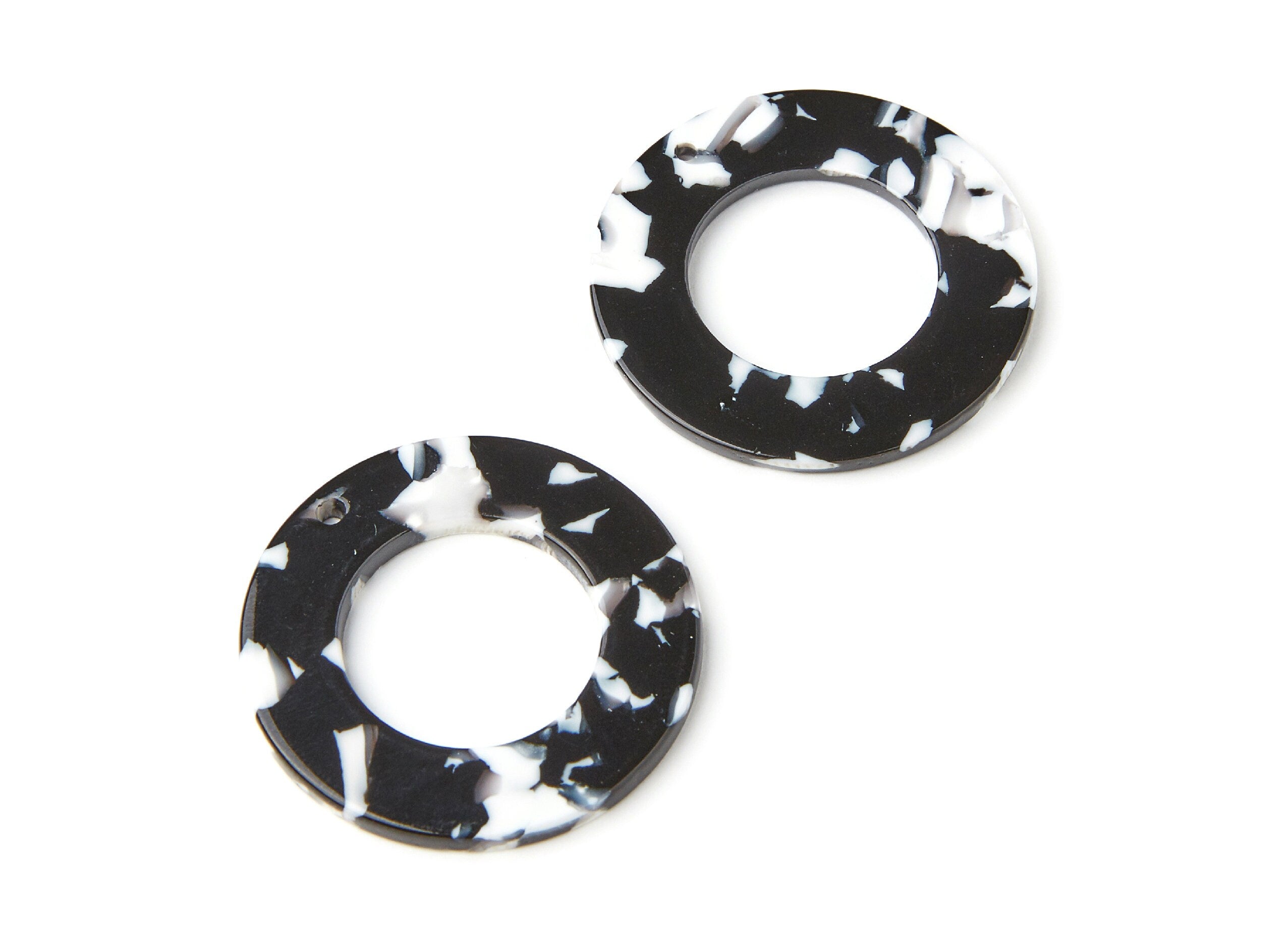 Acetate Hoop Earrings Charms - Circle Shaped Pendant - Earring Findings - Jewelry Supplies - Color Code: A17 - 35,8x35,8x2,7mm - AC1212A - DOMEDBAZAAR