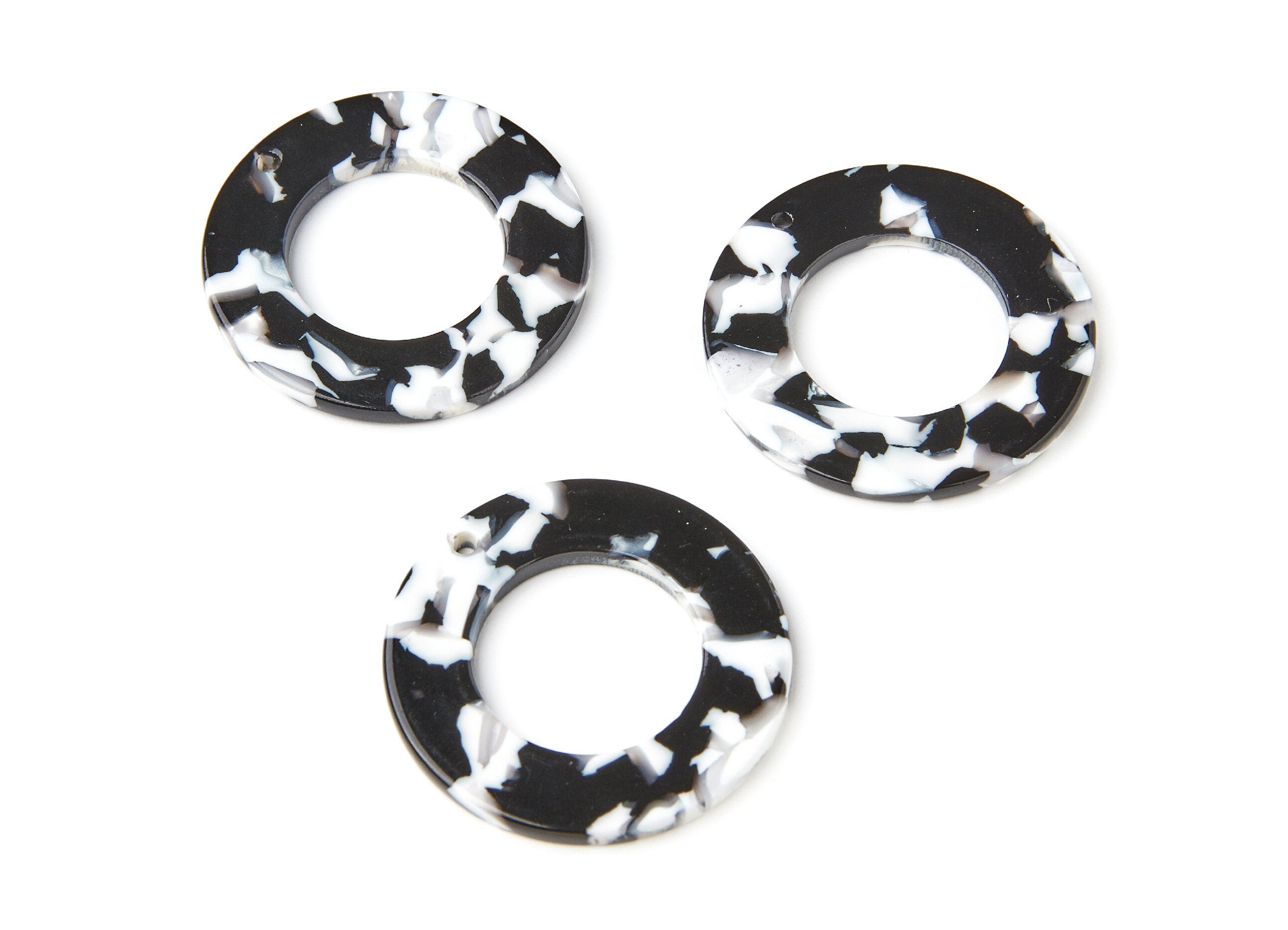 Acetate Hoop Earrings Charms - Circle Shaped Pendant - Earring Findings - Jewelry Supplies - Color Code: A17 - 35,8x35,8x2,7mm - AC1212A - DOMEDBAZAAR