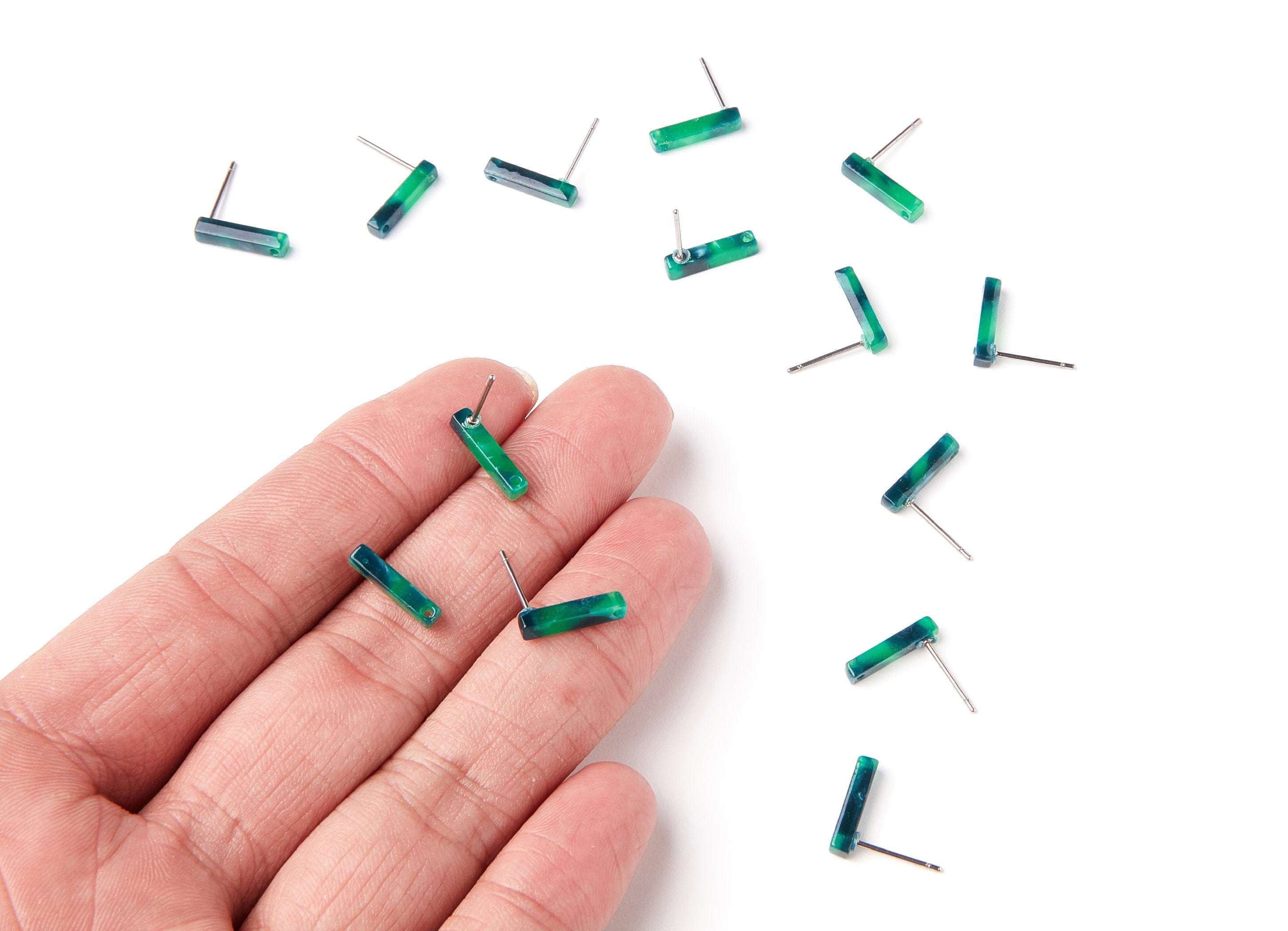 Acetate Acrylic Stick Earring Stud - Stick Earring Post - Earring Post - Jewelry Supplies - Color Code: A13 - 13,26x2,91x2,75mm - AC1221D - DOMEDBAZAAR