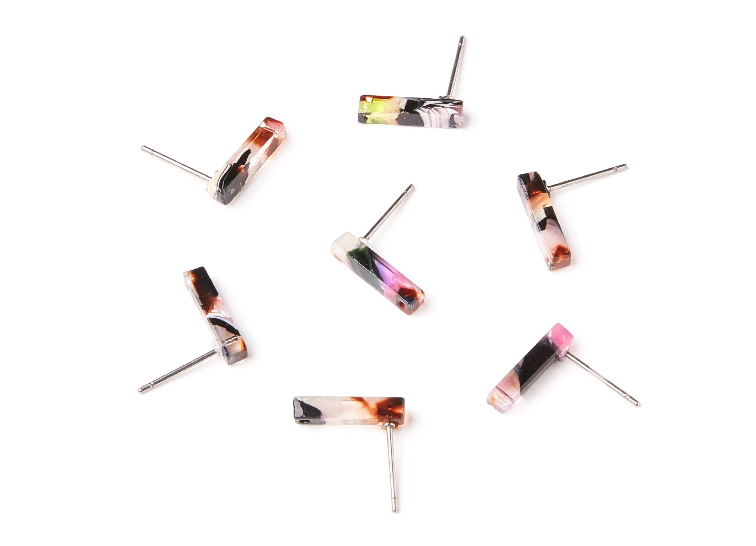 Acetate Stick Earring Stud - Acrylic Stick Earring Post - Jewelry Supplies - Color Code: A11 - 13,26x2,91x2,75mm - AC1221F - DOMEDBAZAAR