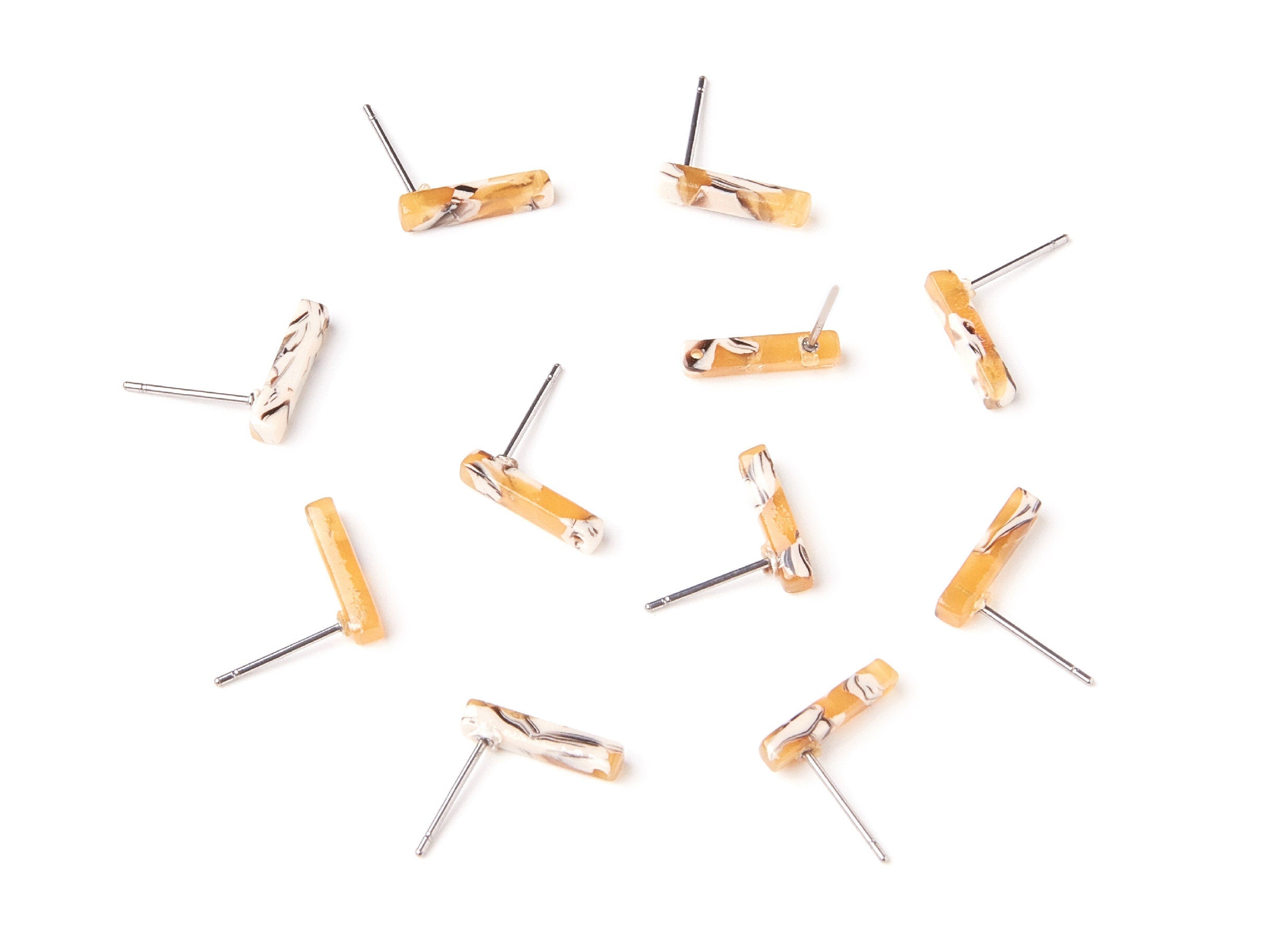 Acetate Stick Earring Stud - Acetate Stick Earring Post - Earring Post - Jewelry Supplies - Color Code: A14 - 13,26x2,91x2,75mm - AC1221G - DOMEDBAZAAR