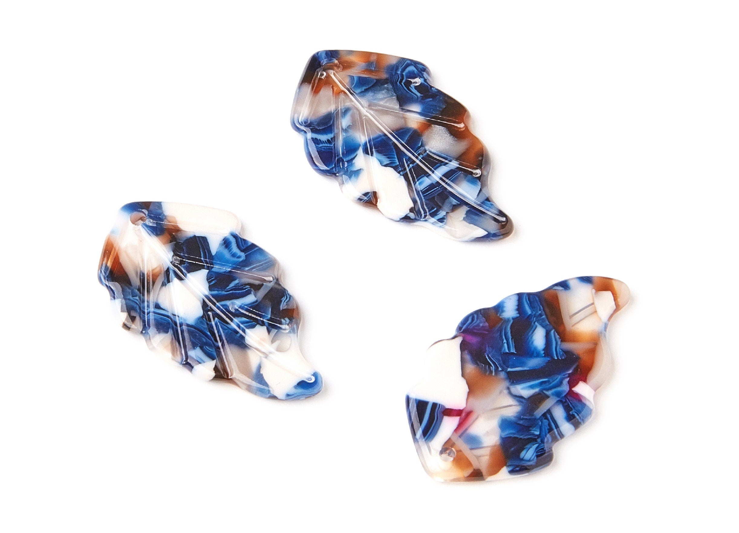Acetate Leaf Earring Charms - Monstera Leaf Pendant - Earring Findings - Jewelry Supplies - Color Code: A19 - 35.67x20.92x2.75mm - AC1242D - DOMEDBAZAAR