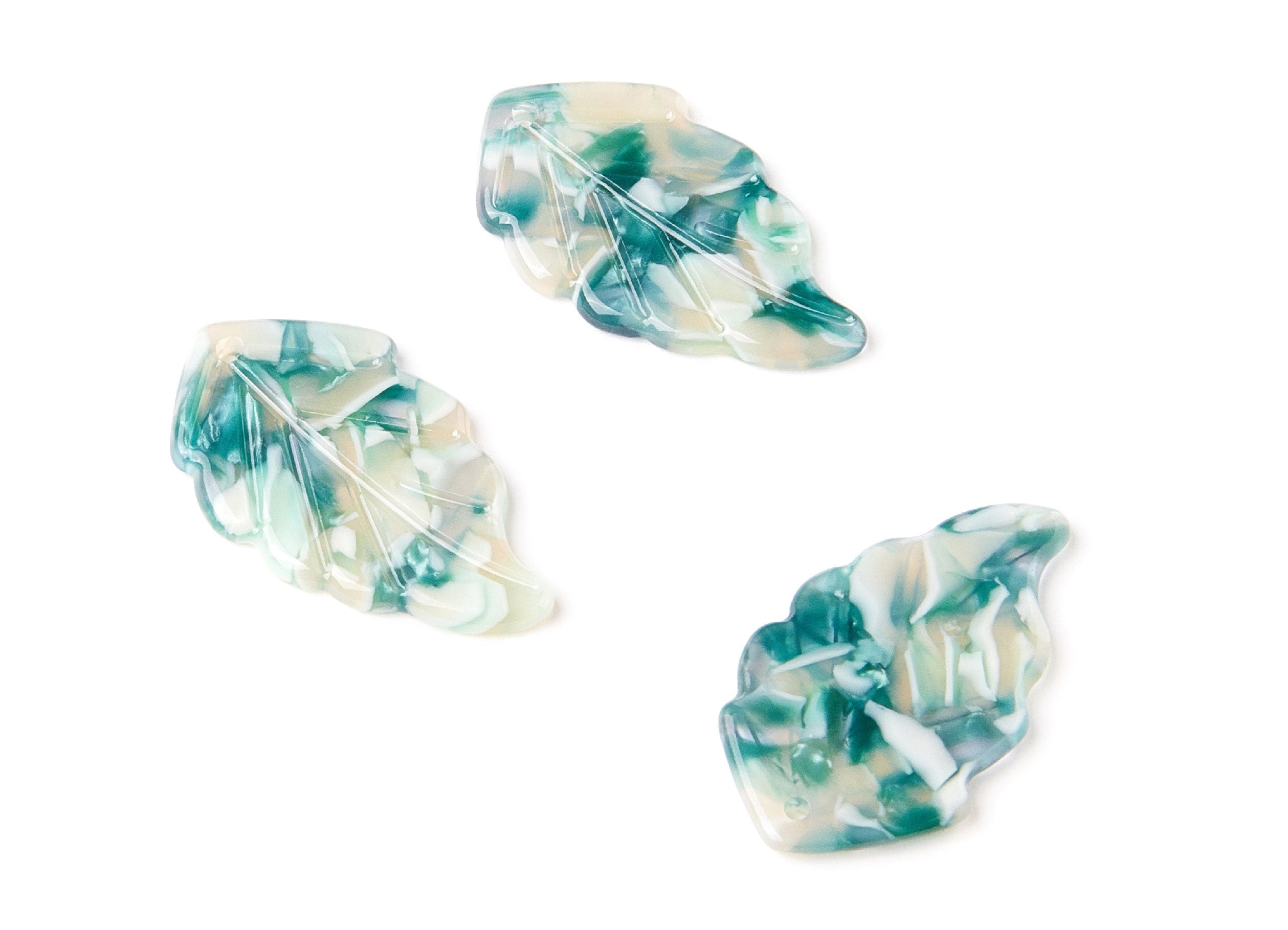 Acetate Leaf Earring Charms - Monstera Leaf Pendant - Earring Findings - Jewelry Supplies - 35.67x20.92x2.75mm - AC1242E - DOMEDBAZAAR
