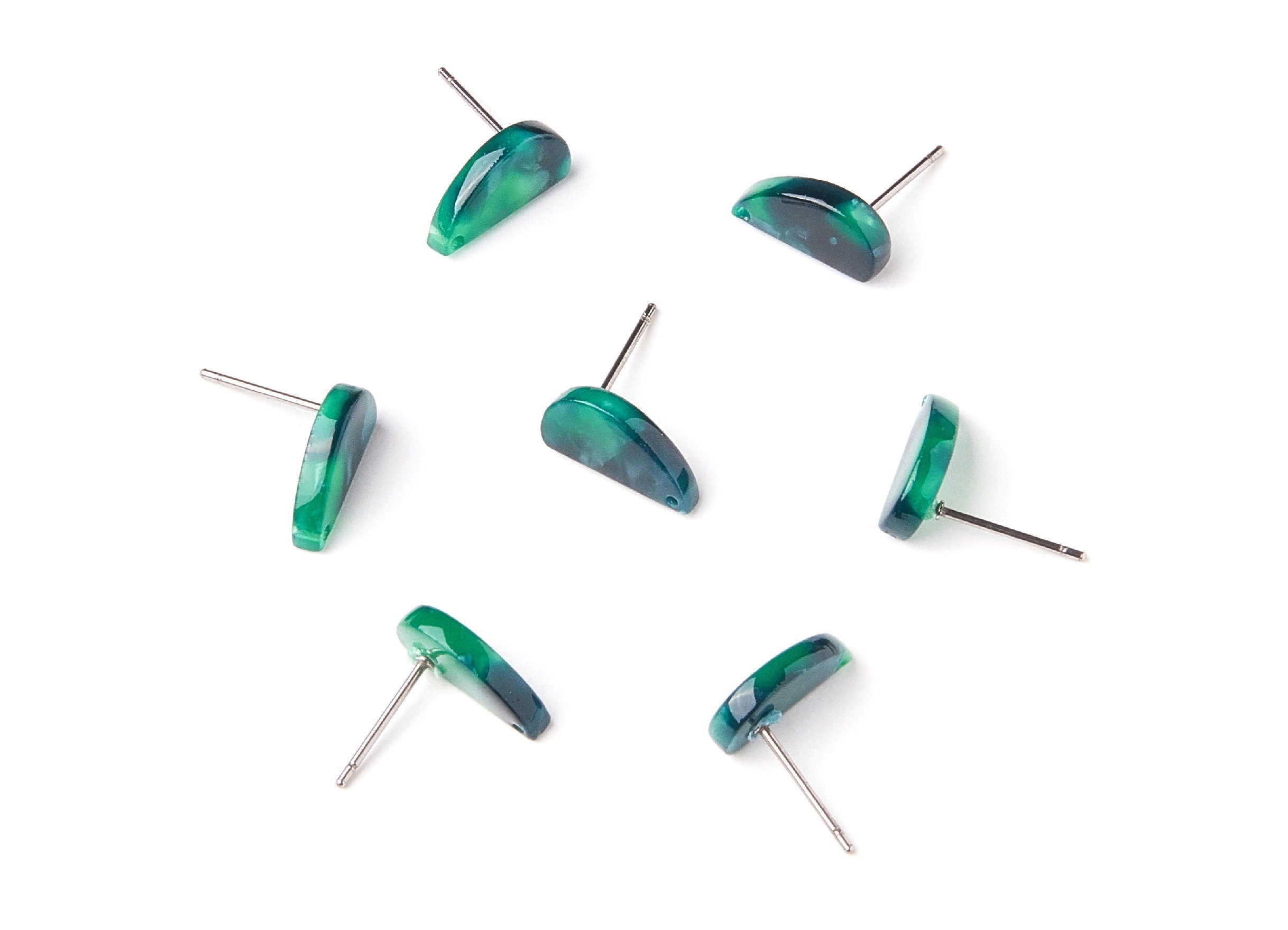 Acetate Half Drop Earring Stud - Acrylic Half Drop Earring Post - Earring Post - Jewelry Supplies Color Code: A13 - 12.64x6.1x2.8mm- AC1228C - DOMEDBAZAAR