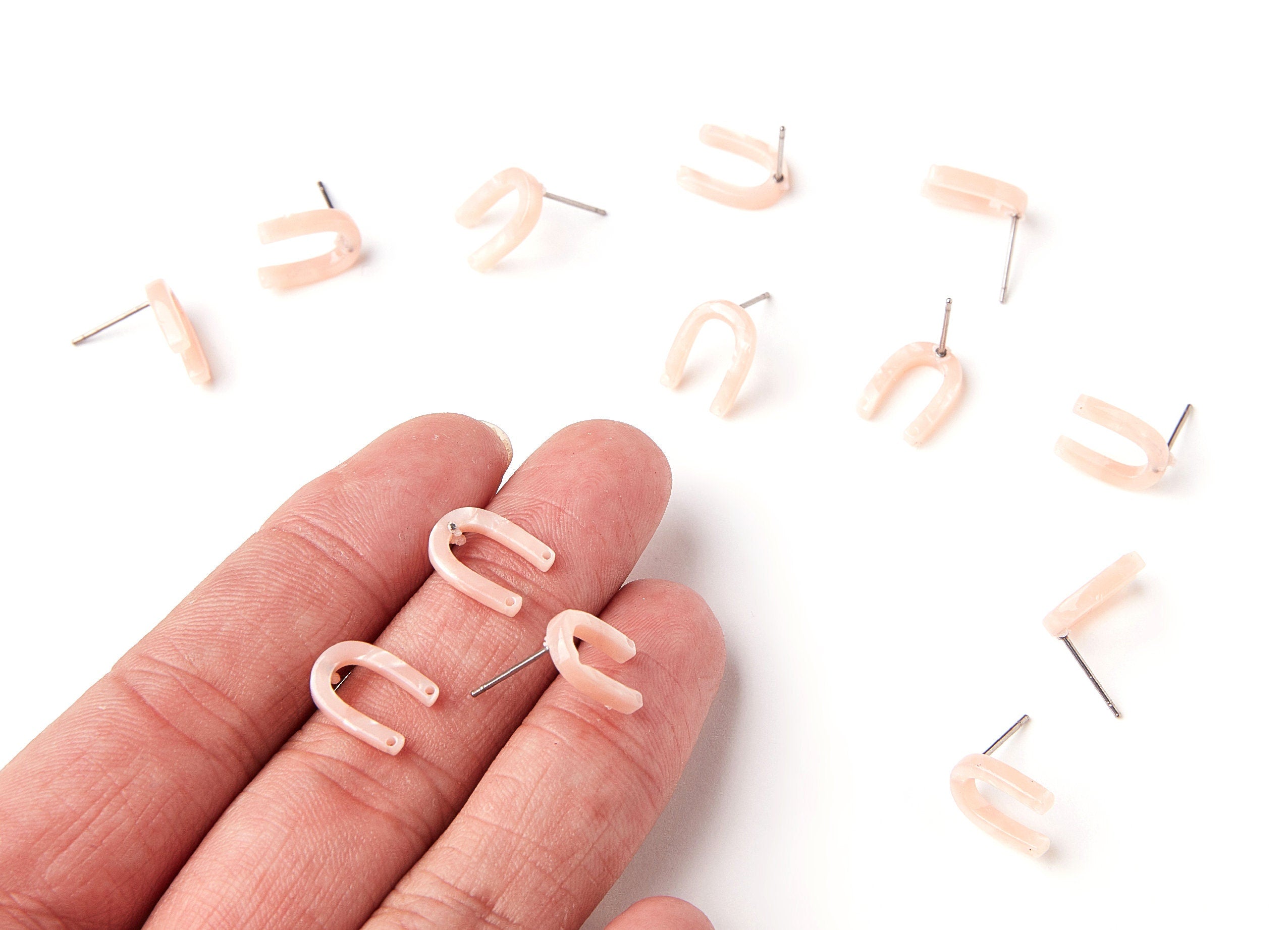 AAcetate U Earring Stud - Acrylic U Earring Post - Earring Post - Jewelry Supplies - Color code: A53 - 12.65x9.55x2.64mm - AC1227F - DOMEDBAZAAR