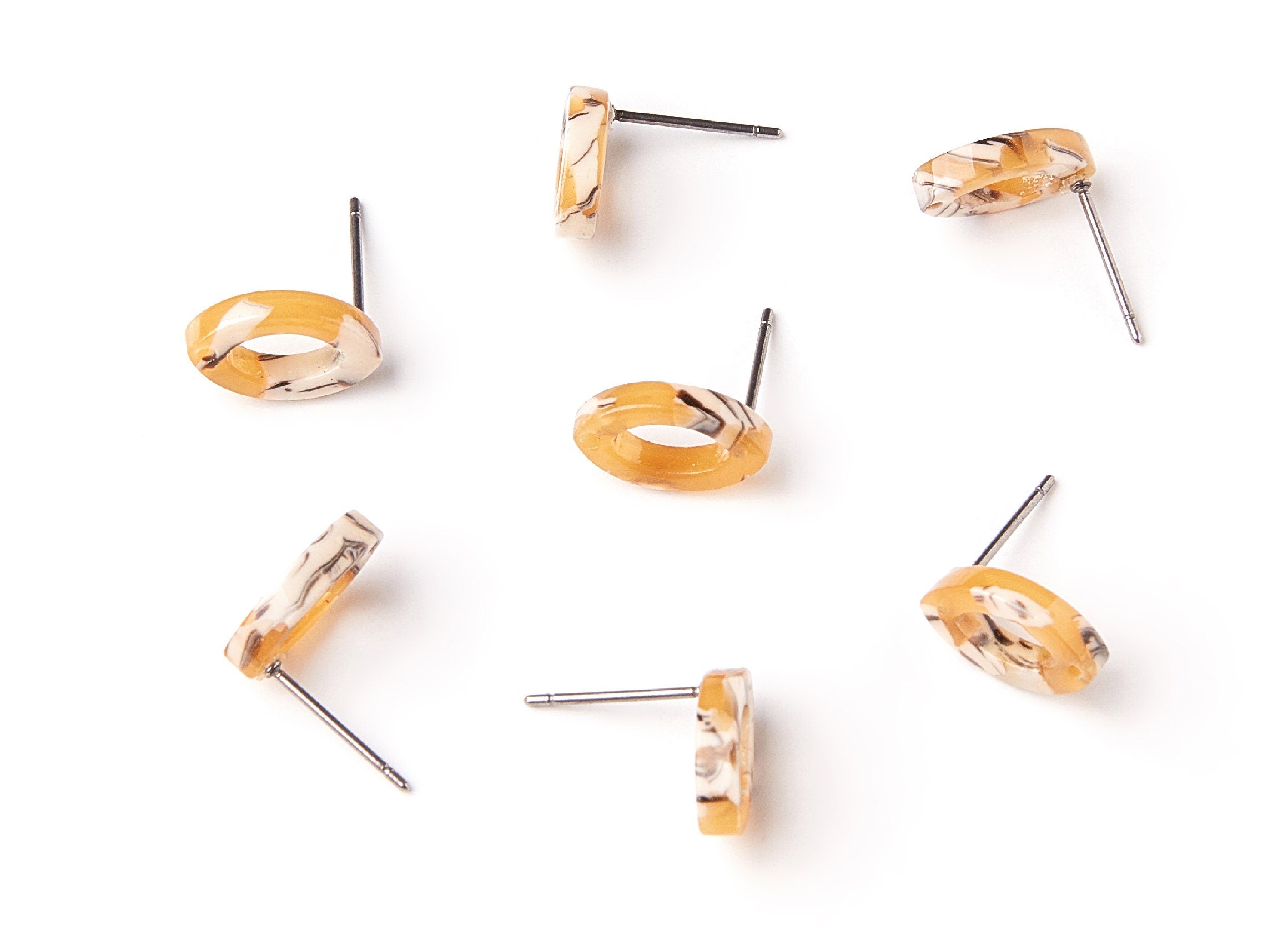Acetate Oval Earring Stud - Acrylic Oval Earring Post - Earring Post - Jewelry Supplies - Color Code: A14 - 12,45x7,45x2,75mm- AC1223C - DOMEDBAZAAR