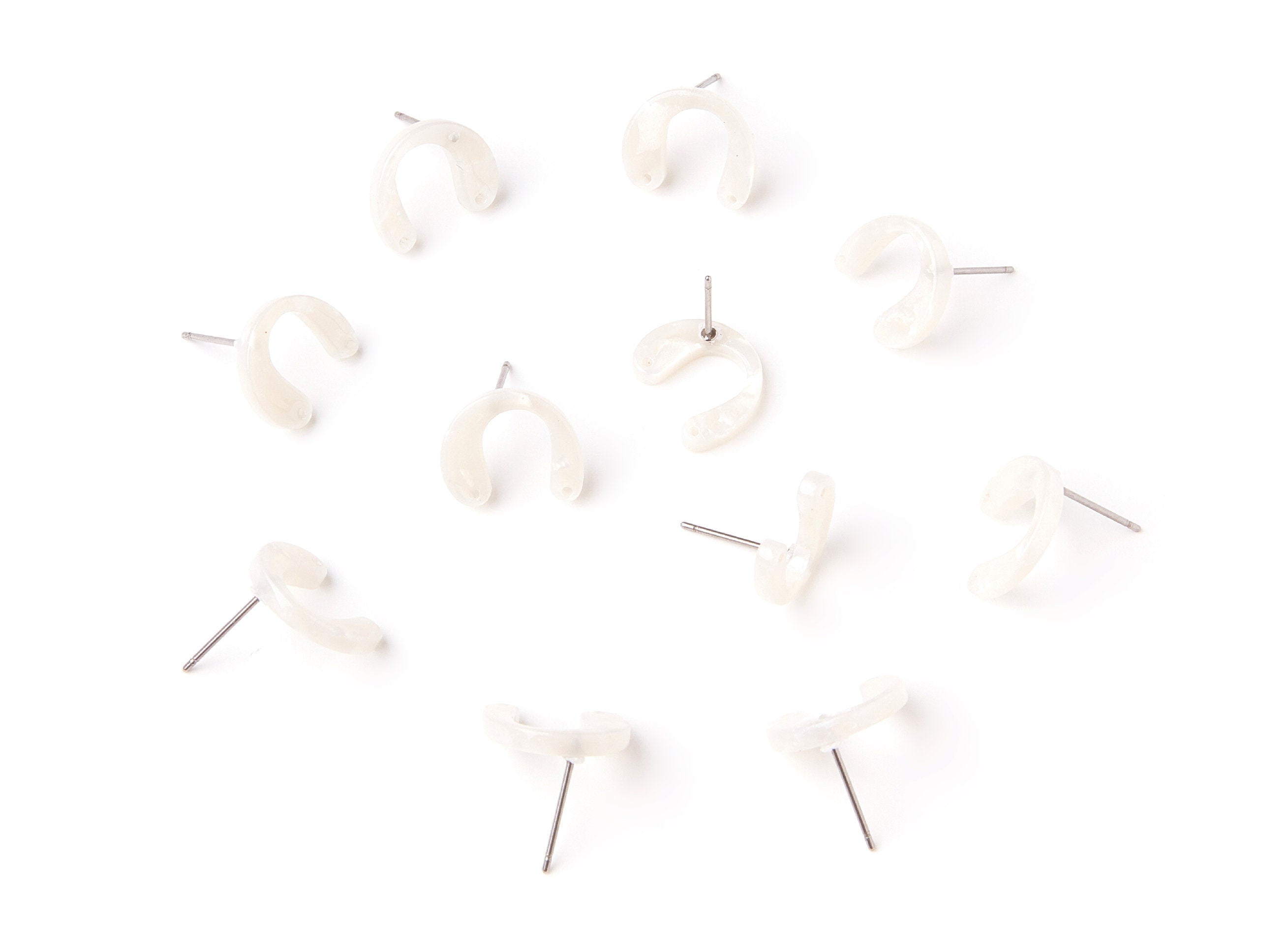 Acetate U Earring Stud - Acrylic U Earring Post - Earring Post - Jewelry Supplies - Color Code: A12 - 14,6x11,95x2,75mm AC1225F - DOMEDBAZAAR