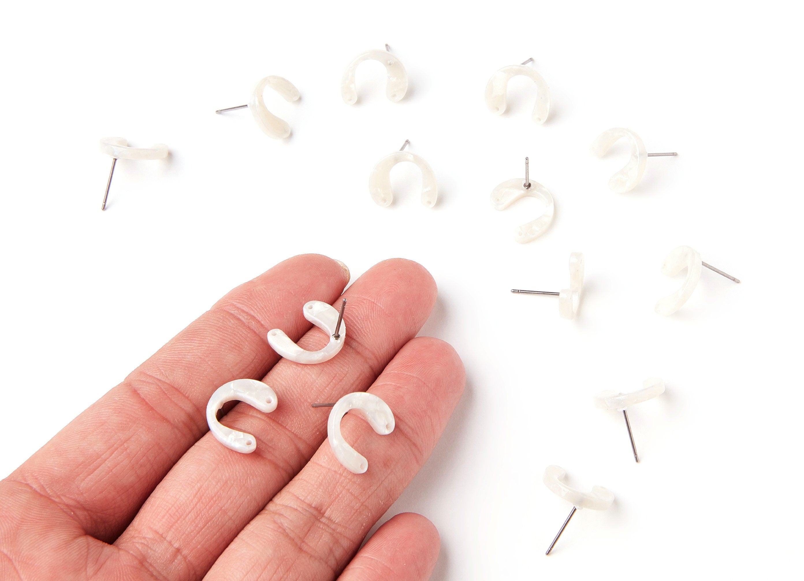 Acetate U Earring Stud - Acrylic U Earring Post - Earring Post - Jewelry Supplies - Color Code: A12 - 14,6x11,95x2,75mm AC1225F - DOMEDBAZAAR