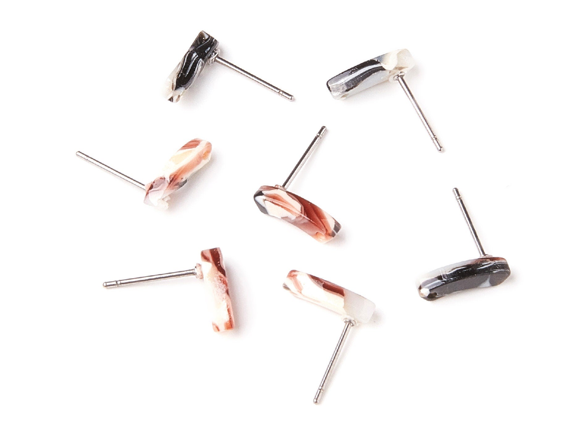 Acetate Stick Earring Stud - Acetate Stick Earring Post - Earring Post - Jewelry Supplies - Color Code: A51 - 11,06x3,77x2,69mm - AC1222C - DOMEDBAZAAR