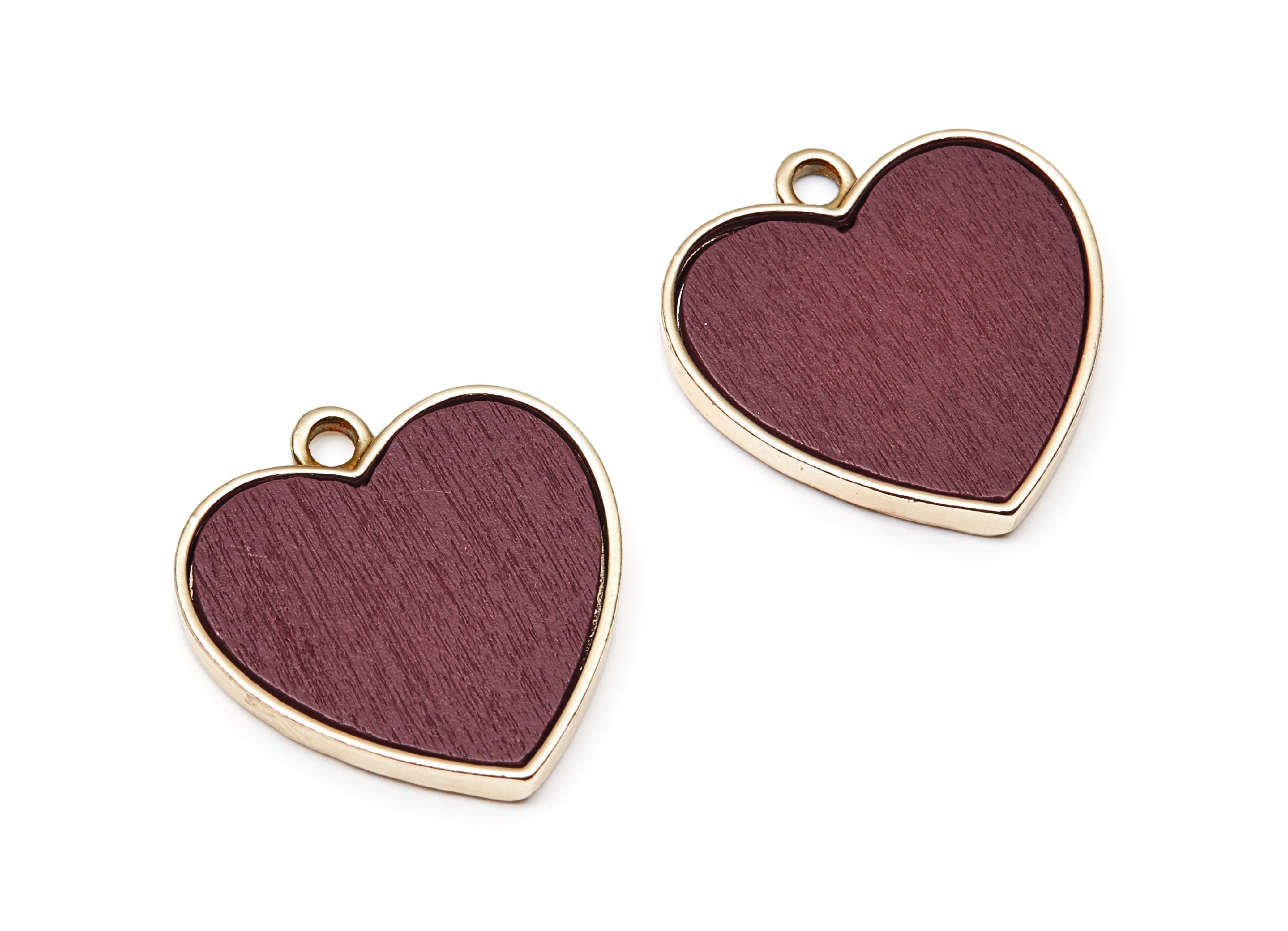 Heart Shaped Charms- Zinc Alloy Earring Findings - Gold Tone Connector - Alloy Pendant for Necklace - 25,6x24,1x2,78mm - ZZ1234B - DOMEDBAZAAR