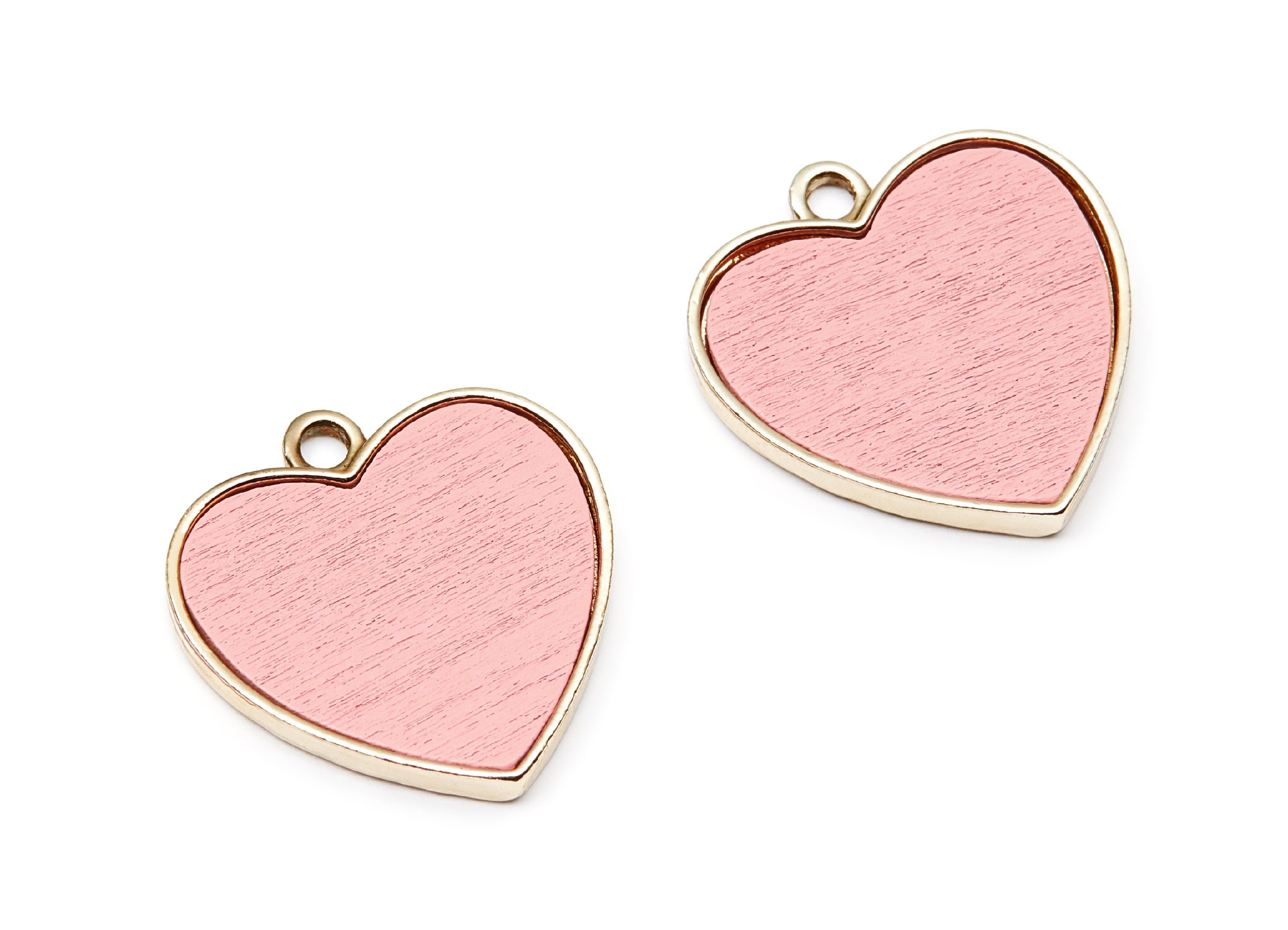 Heart Shaped Charms- Zinc Alloy Earring Findings - Gold Tone Connector - Alloy Pendant for Necklace - 25,6x24,1x2,78mm - ZZ1234A - DOMEDBAZAAR
