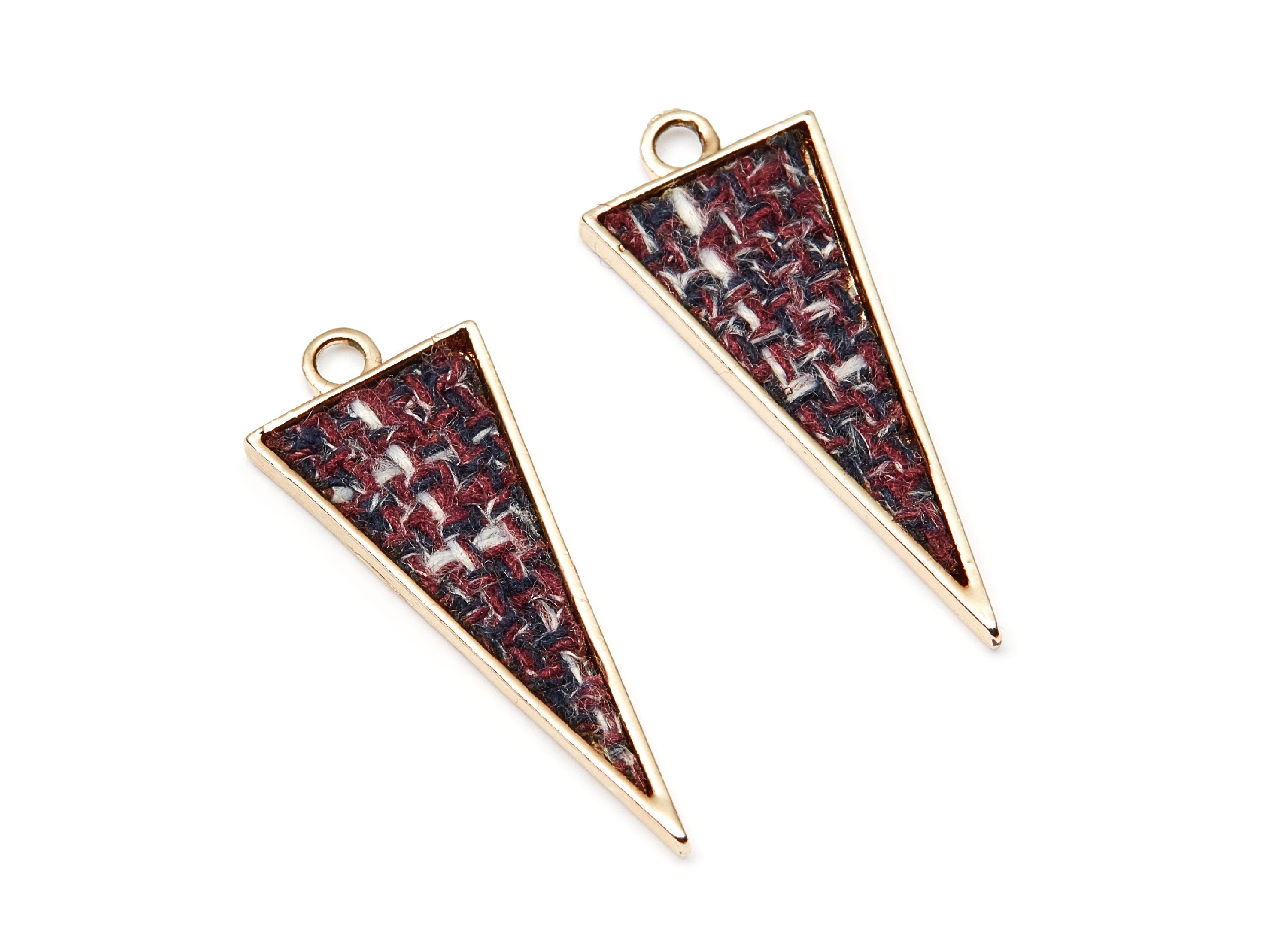 Triangle Shaped Charms- Zinc Alloy Earring Findings - Gold Tone Connector - Alloy Pendant for Necklace - 37,68x14,5x2,38mm - ZZ1228 - DOMEDBAZAAR