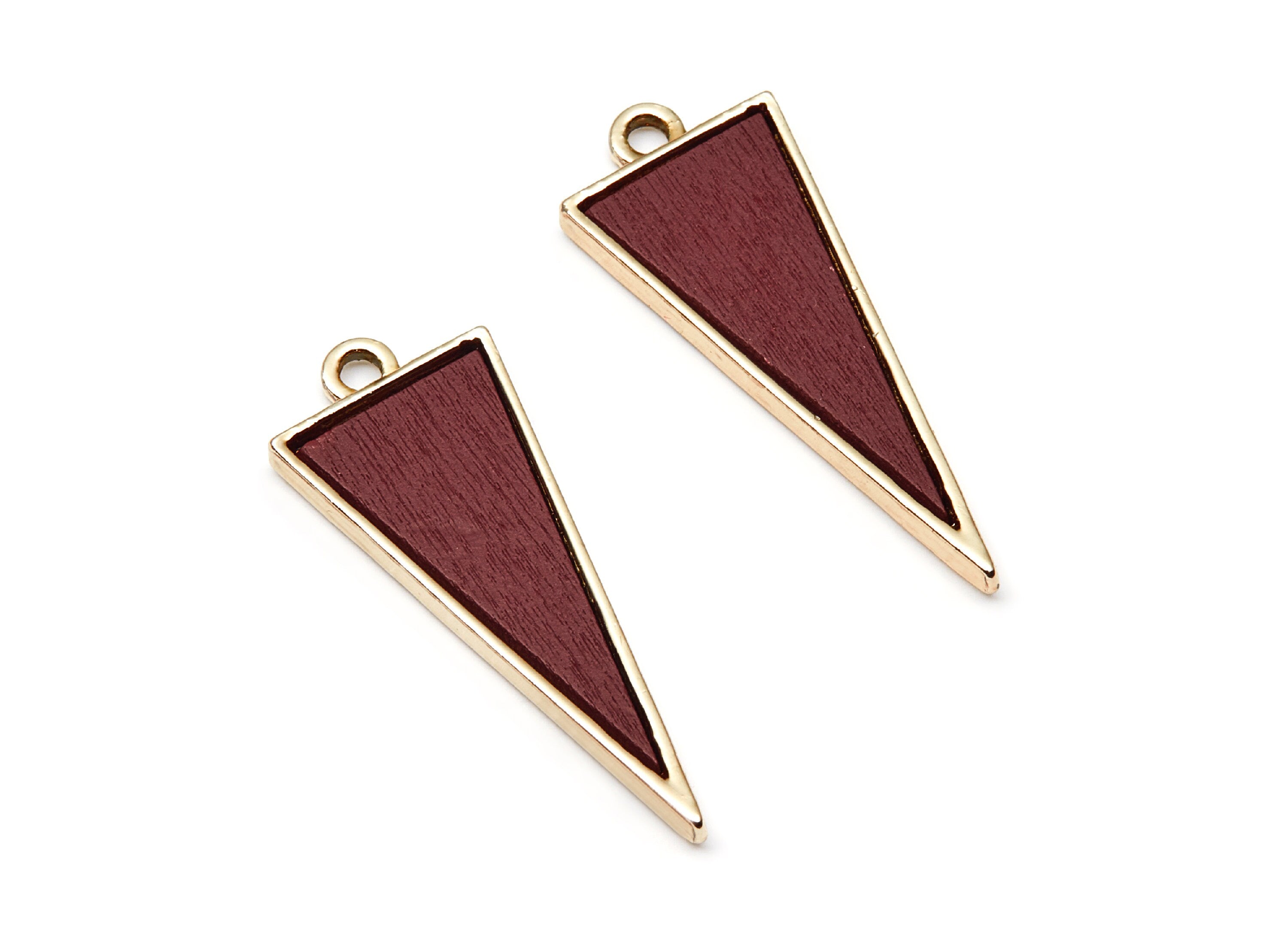 Triangle Shaped Charms- Zinc Alloy Earring Findings - Gold Tone Connector - Alloy Pendant for Necklace - 37,83x14,56x3mm - ZZ1225A - DOMEDBAZAAR