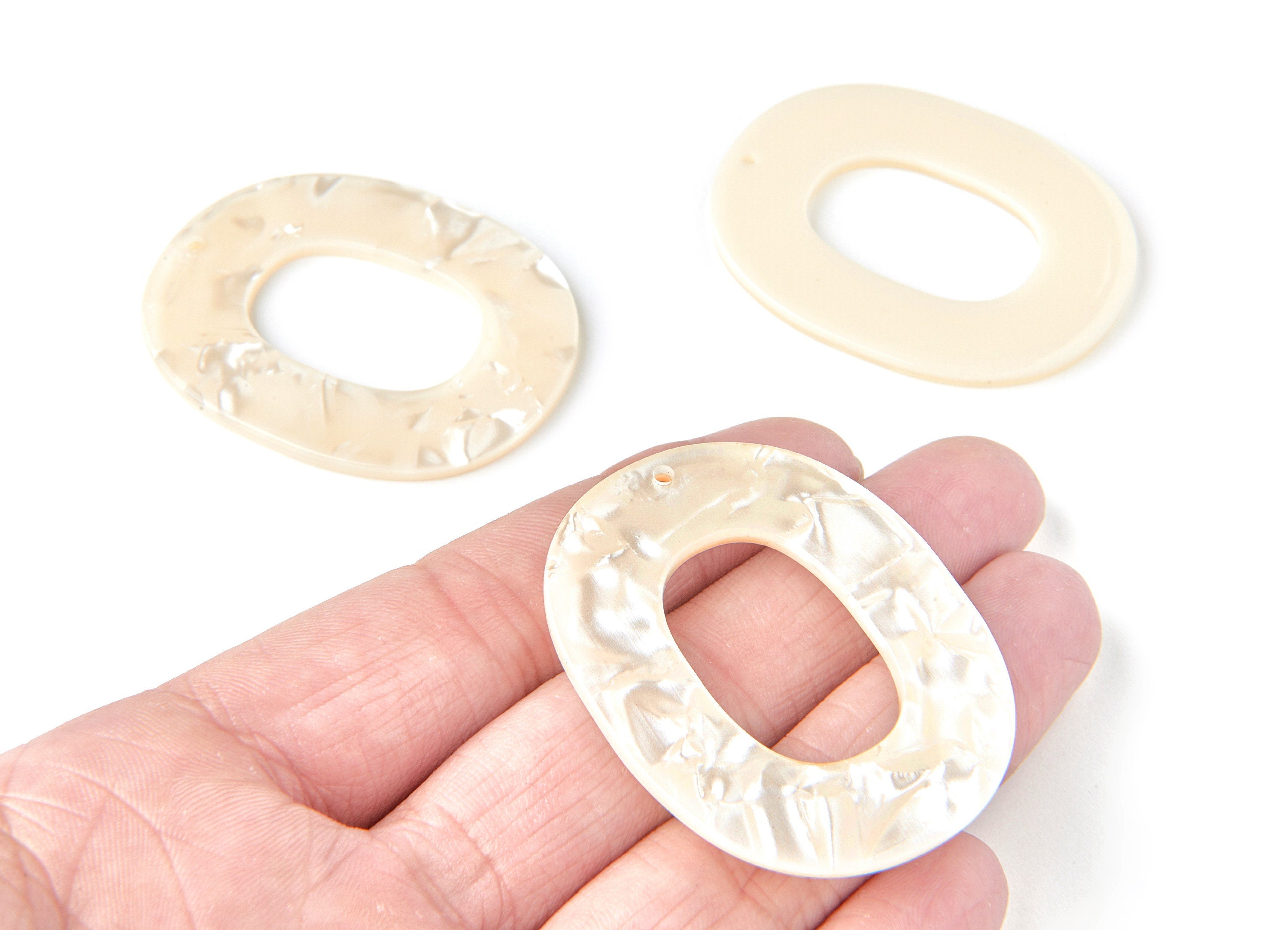 Acetate Oval Charms - Oval Earrings and Pendant - Earring Findings - Jewelry Supplies - Color Code: A31 - 50X41X2.5mm - AC1012W - DOMEDBAZAAR