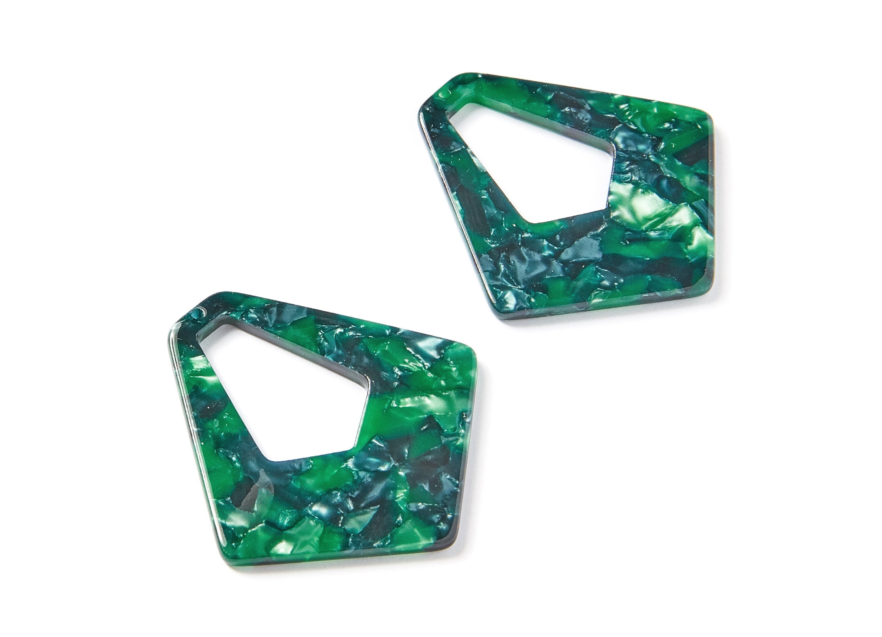 Acrylic Diamond Earring Charms - Big Diamond Pendant - Earring Findings - Jewelry Supplies - Color Code: A13 - 49.5x45.9x2.56mm - AC1197B - DOMEDBAZAAR