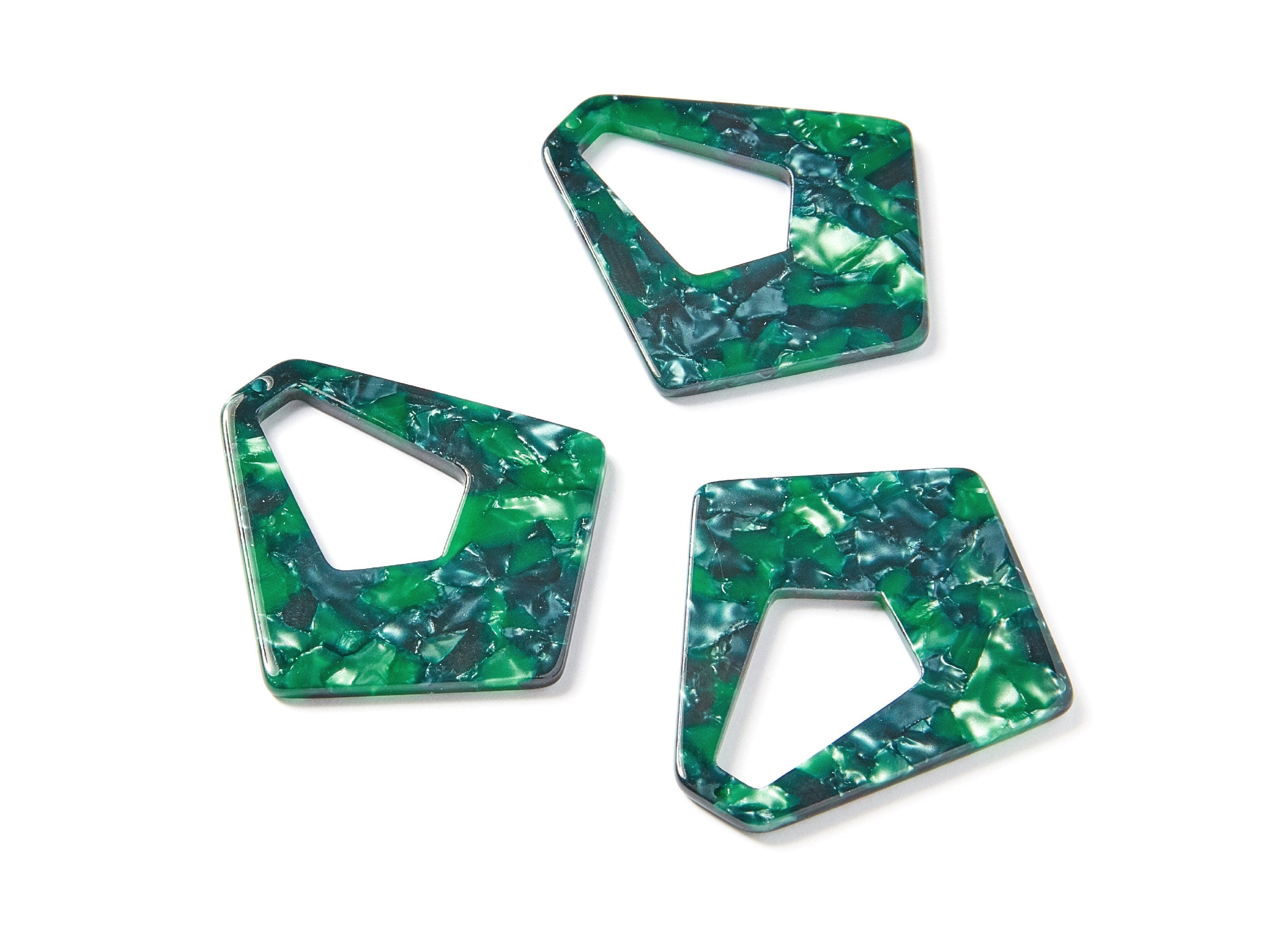 Acrylic Diamond Earring Charms - Big Diamond Pendant - Earring Findings - Jewelry Supplies - Color Code: A13 - 49.5x45.9x2.56mm - AC1197B - DOMEDBAZAAR