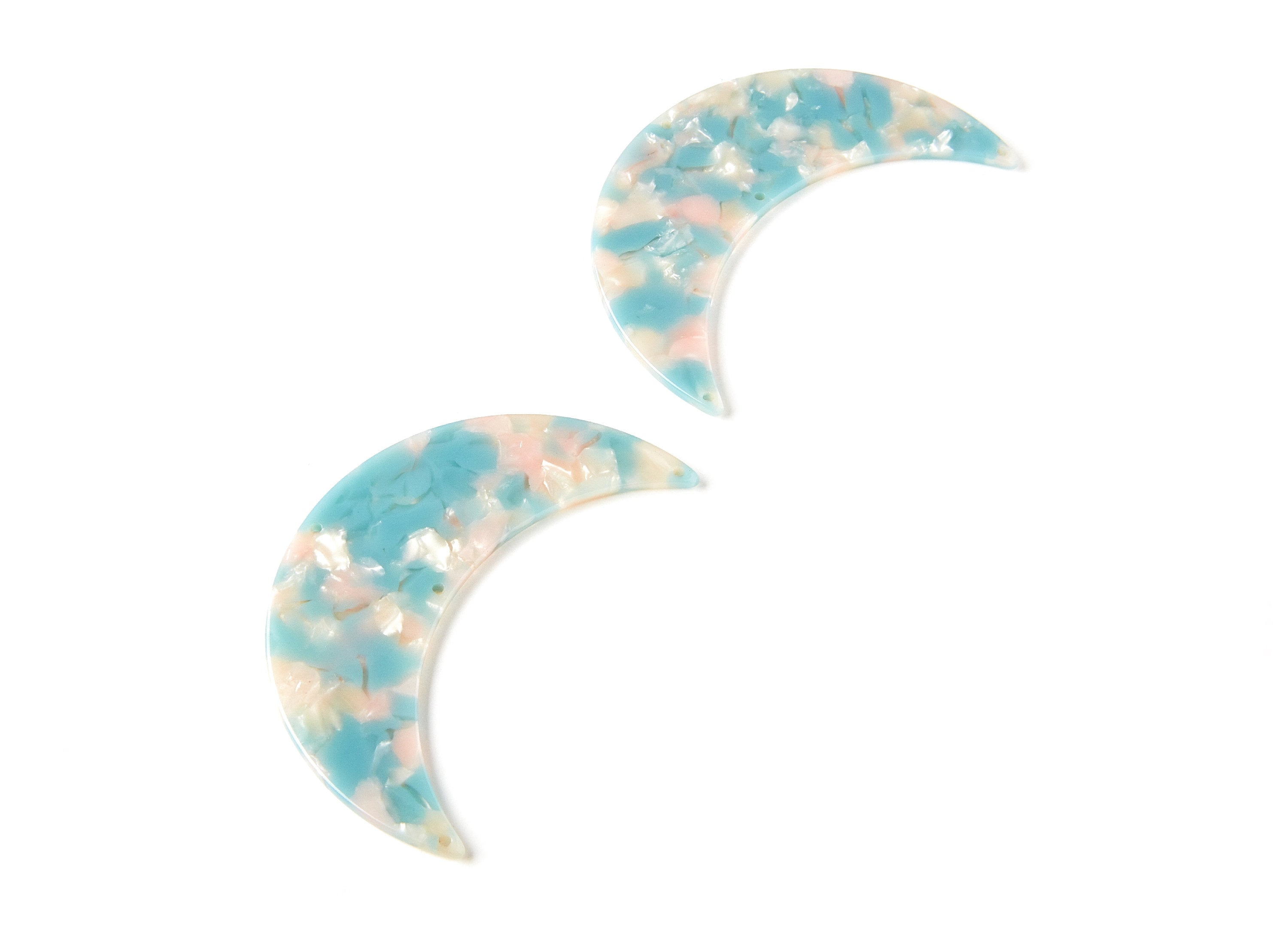 Moon Phases Wall Decor Moon Wall Hanging - Acetate Acryli Big Moon Shaped with 4 Holes - Color Code: A36 - 74,6x25,55x2,7mm - AC1232A4 - DOMEDBAZAAR
