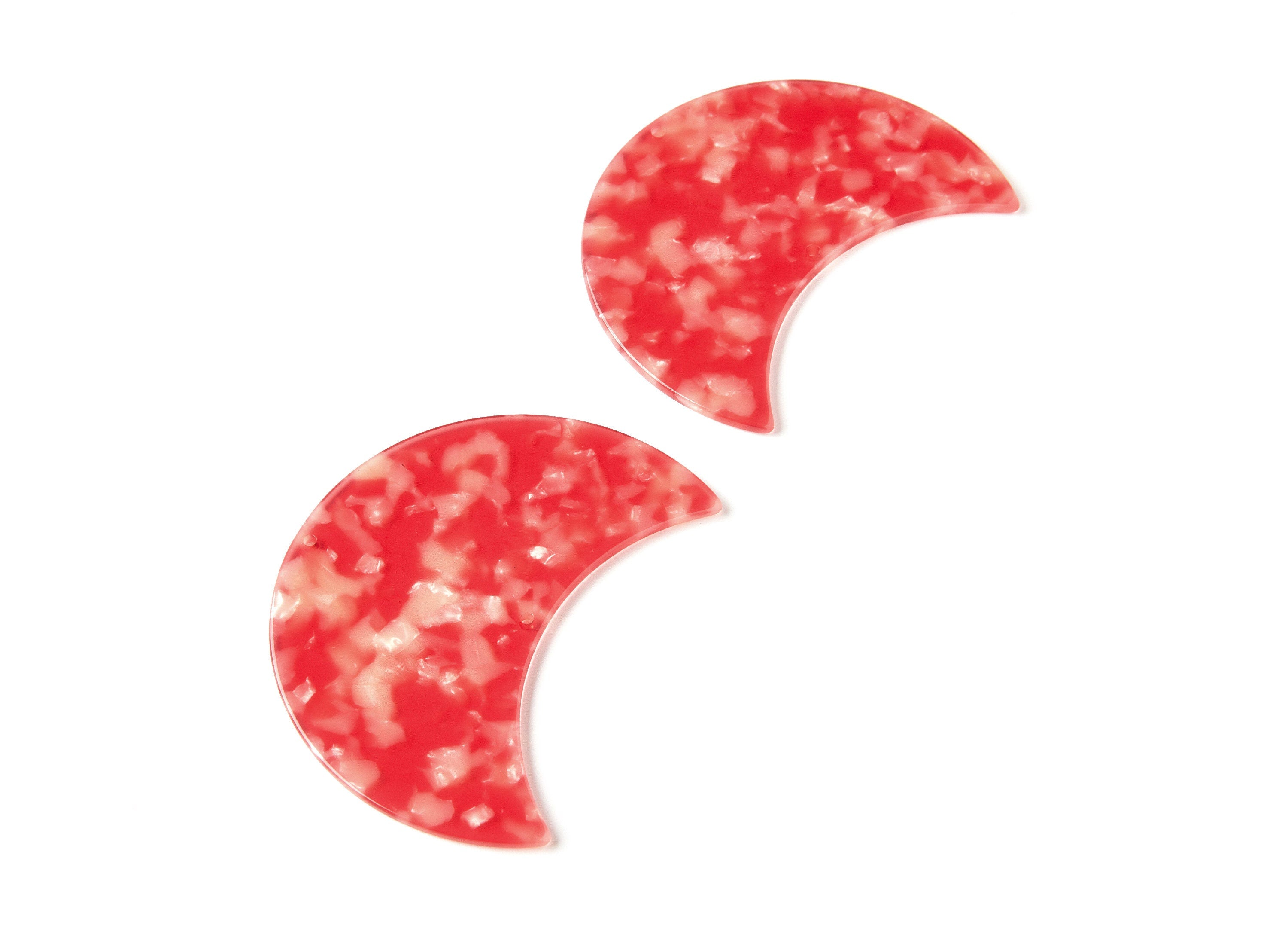 Acetate Acryliy Big Moon Shaped with 2 Holes - Moon Phases Wall Decor - Moon Wall Hanging - Color Code: A34 - 74,77x41,43x2,64mm - AC1231B - DOMEDBAZAAR