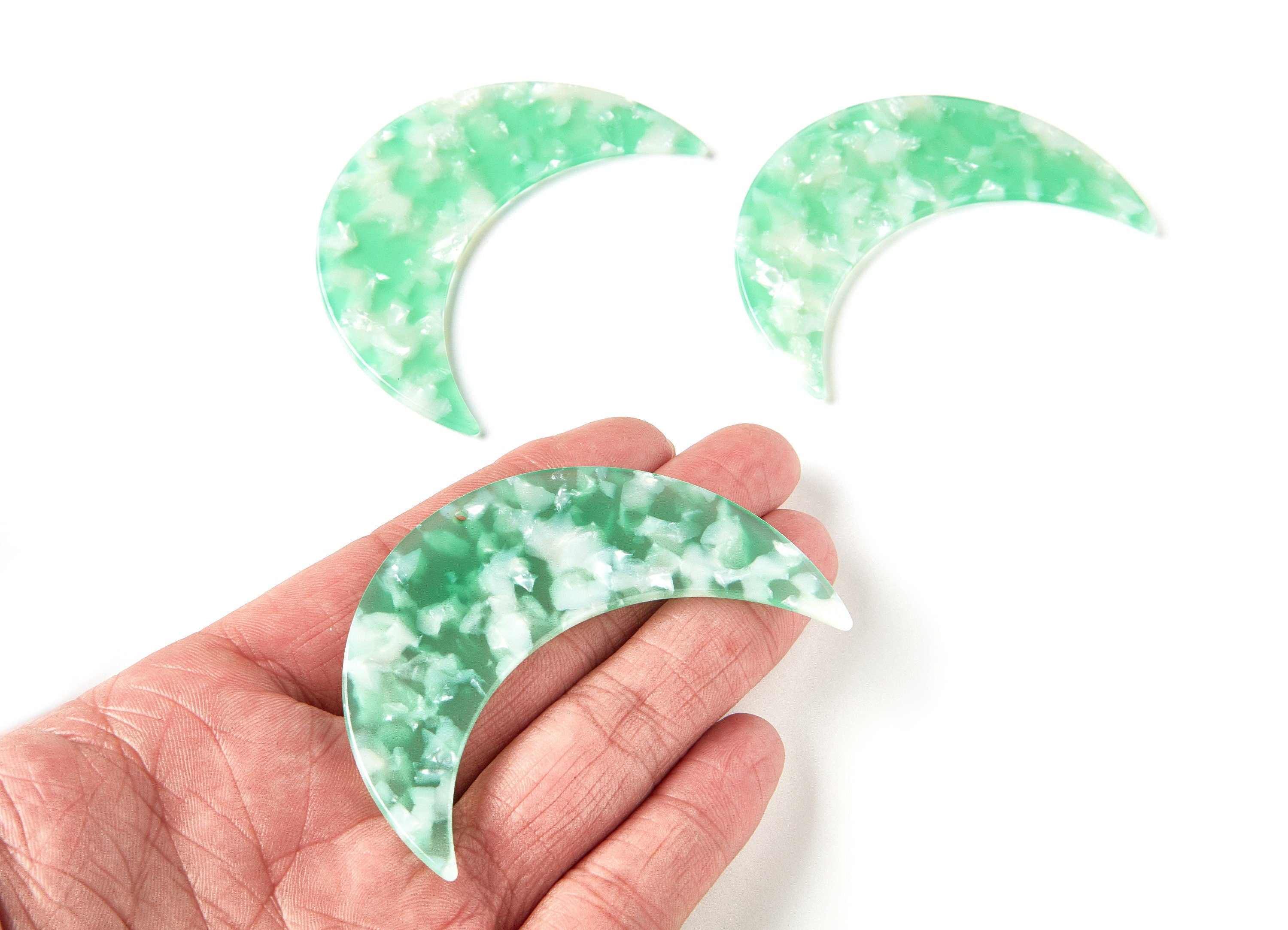 Moon Phases Wall Decor Moon Wall Hanging - Acetate Acryli Moon Wall Art - Big Moon Shaped - Color Code: A35 - 74,6x25,55x2,7mm - AC1232C - DOMEDBAZAAR