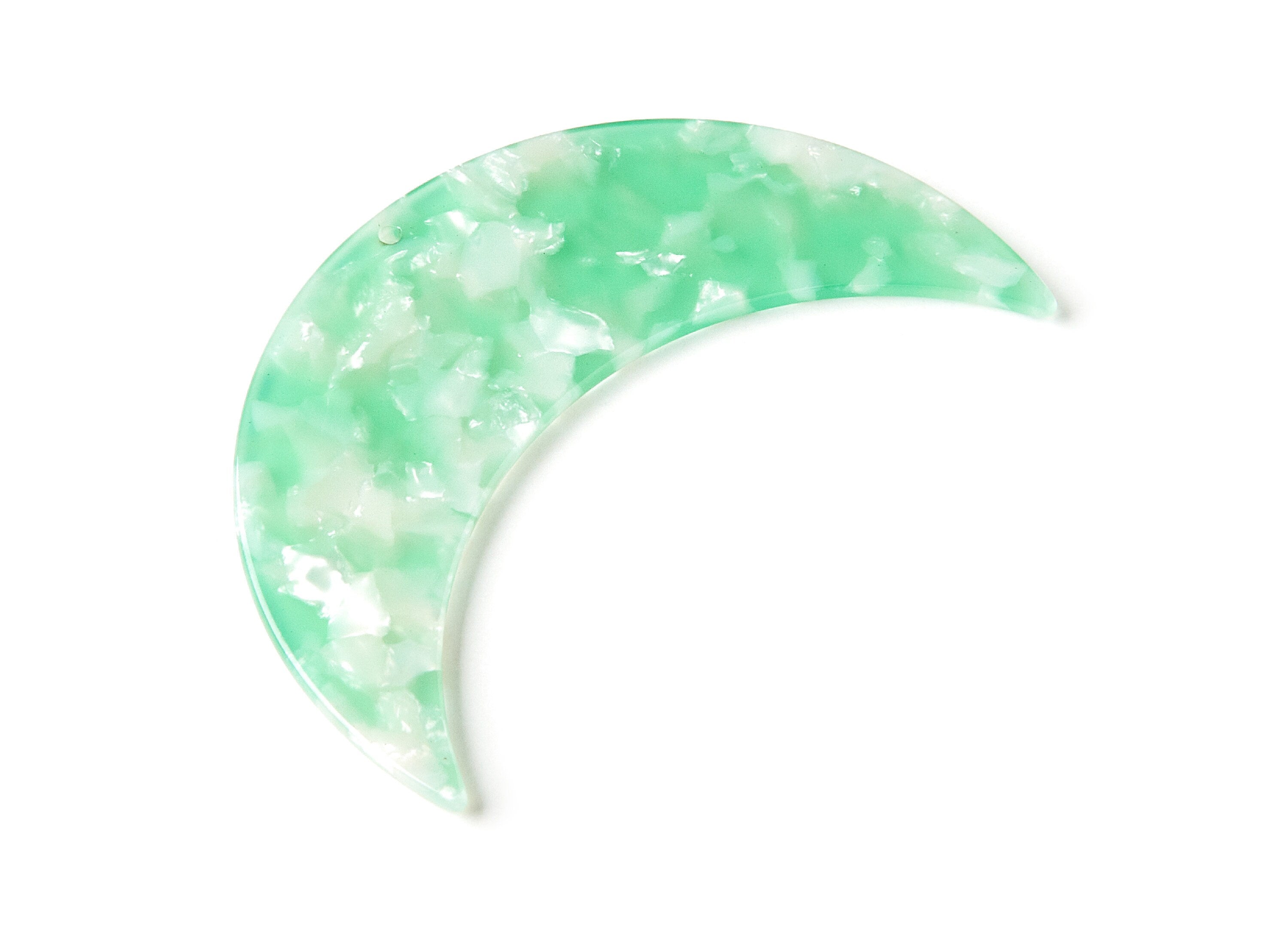 Moon Phases Wall Decor Moon Wall Hanging -  Acetate Acrylic Big Moon Shaped with 2 Holes - Color Code: A35 - 74,6x25,55x2,7mm - AC1232C2 - DOMEDBAZAAR