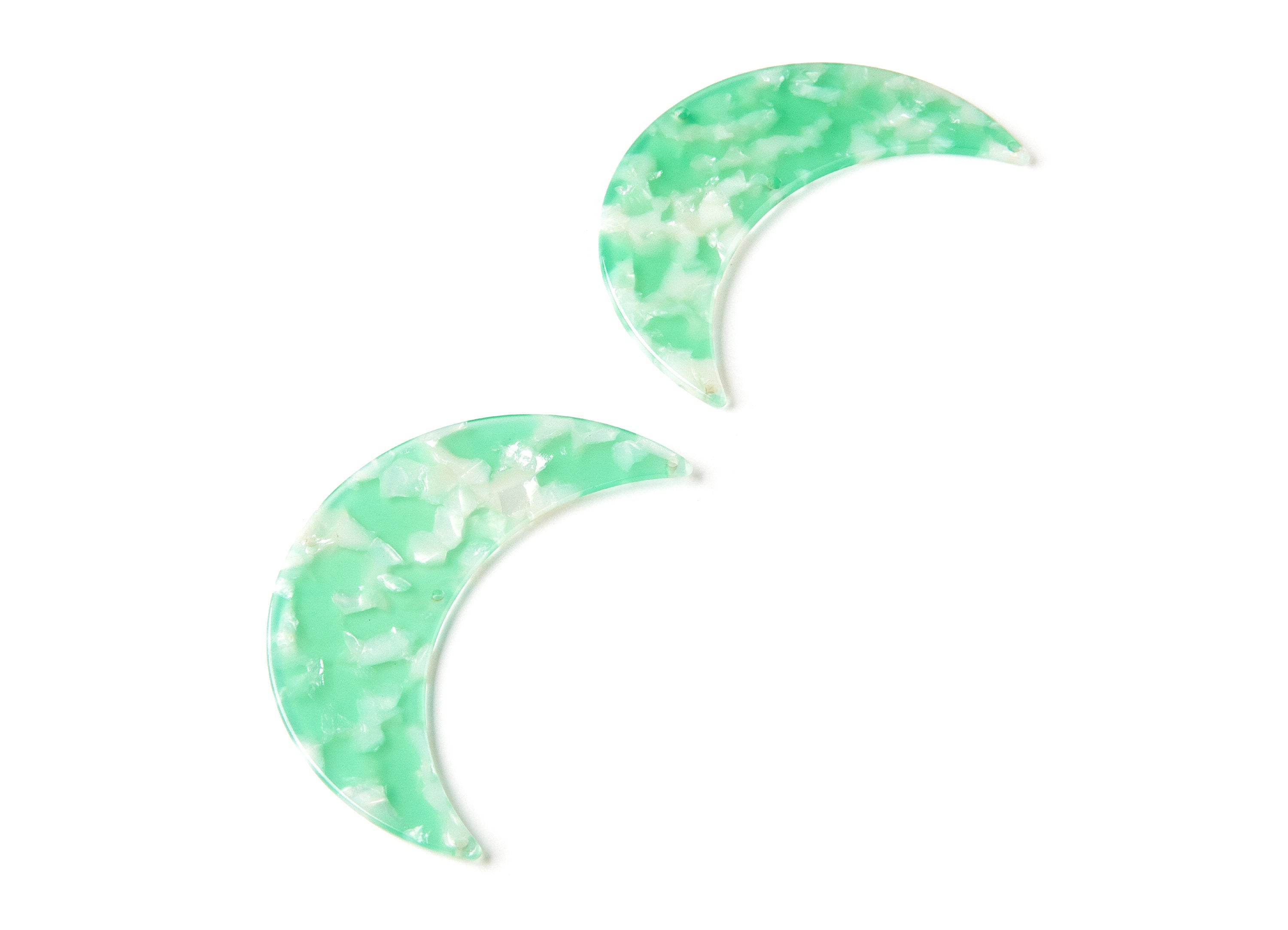 Moon Phases Wall Decor Moon Wall Hanging - Acetate Acryli Big Moon Shaped with 4 Holes - Color Code: A35 - 74,6x25,55x2,7mm - AC1232C4 - DOMEDBAZAAR