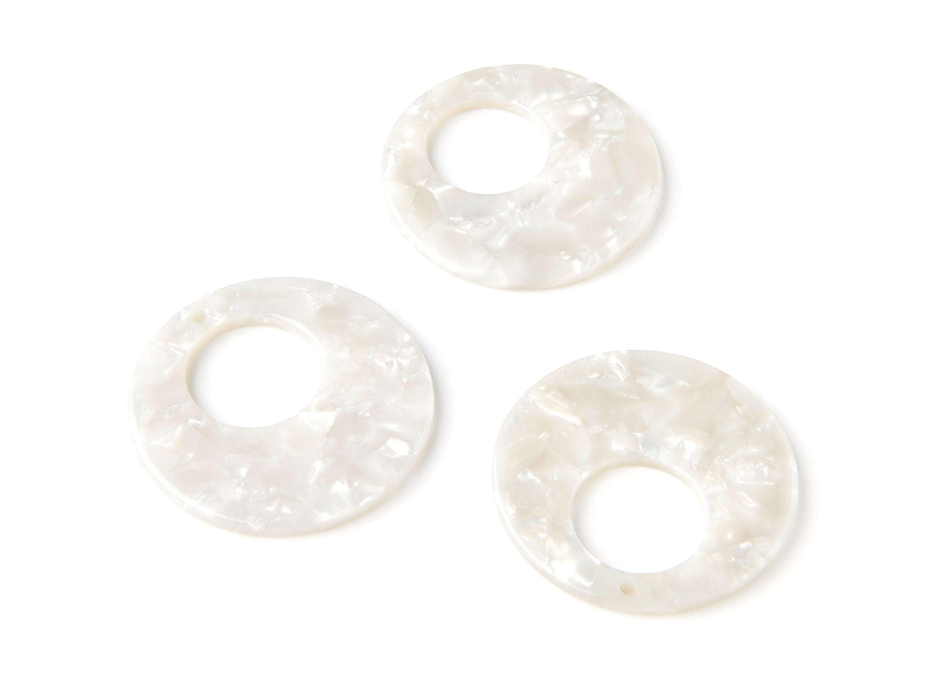 Acetate Circle Charms - Circle Earrings and Pendant - Earring Findings - Jewelry Supplies - Color Code: A30 - 34x2.5mm - AC1005R - DOMEDBAZAAR