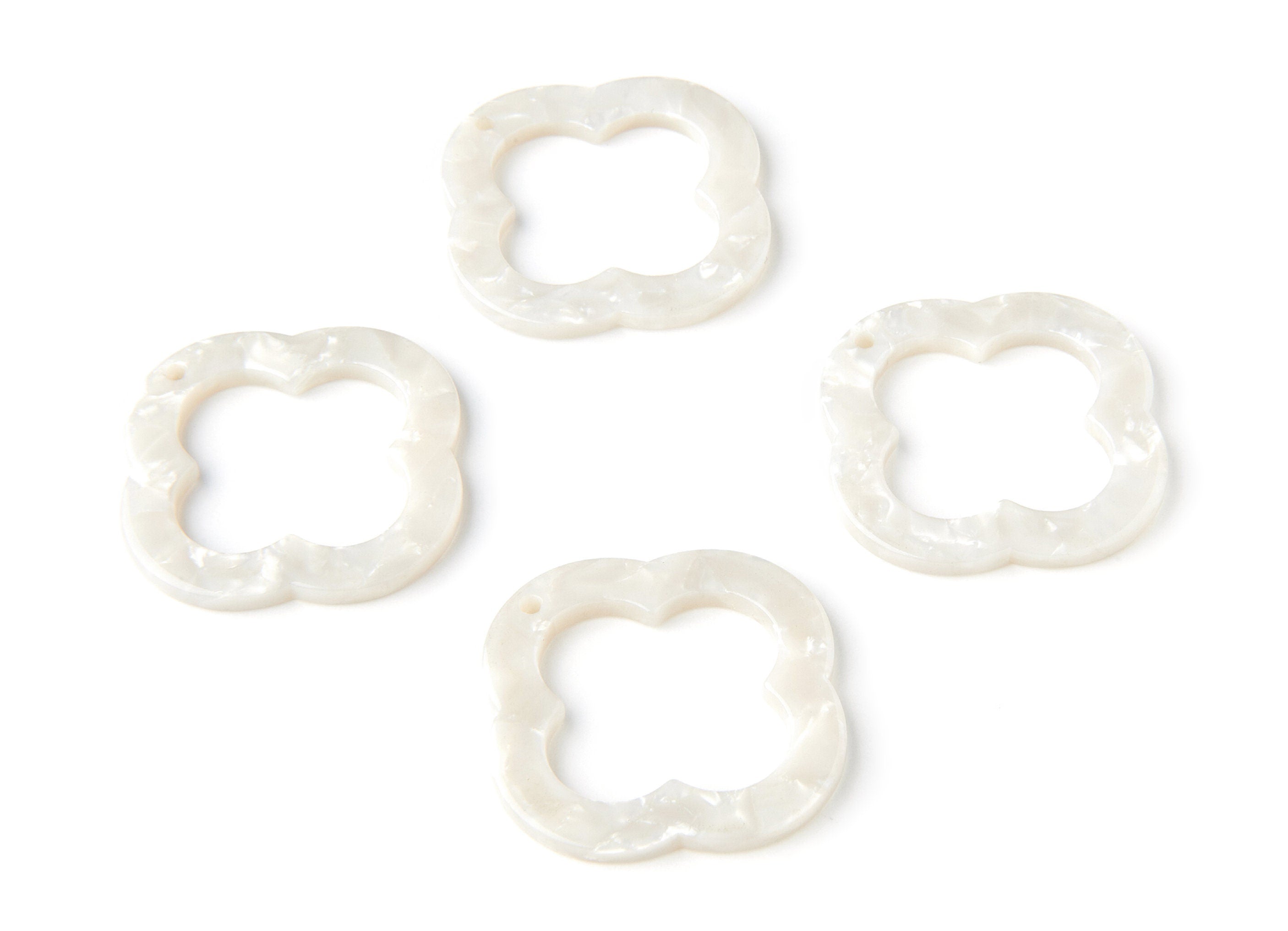 Acetate Quatrefoil Charms - Quatrefoil Pendant - Earring Findings -Jewelry Supplies - Color Code: A12 - 33x33x2.5mm - AC1057C - DOMEDBAZAAR