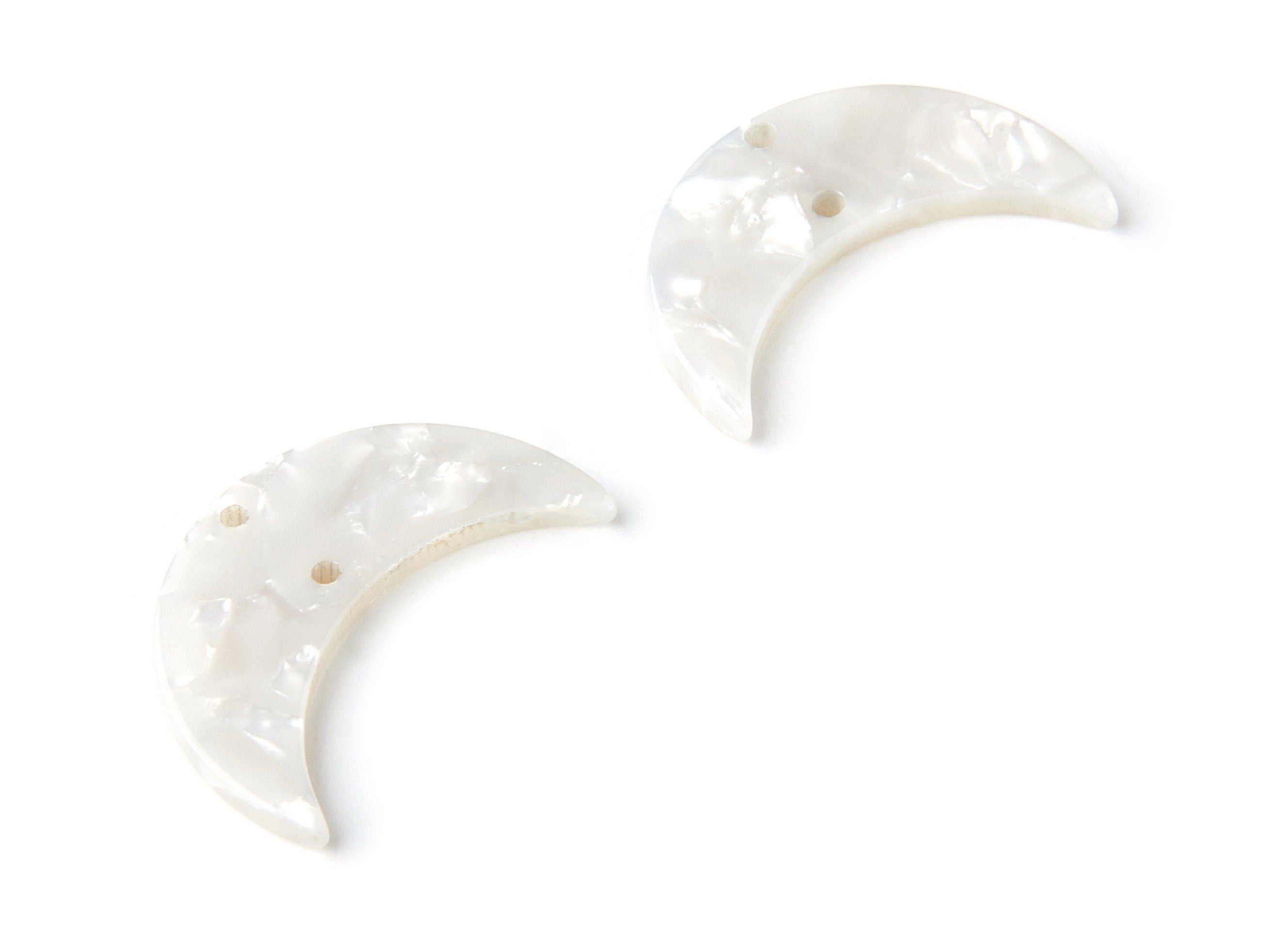 Acetate Moon Connector - Two Holes - Moon Earring and Pendant - Jewellery Supplies  - Color Code: A12 - 30x19.4x2.6mm - AC1110DD - DOMEDBAZAAR