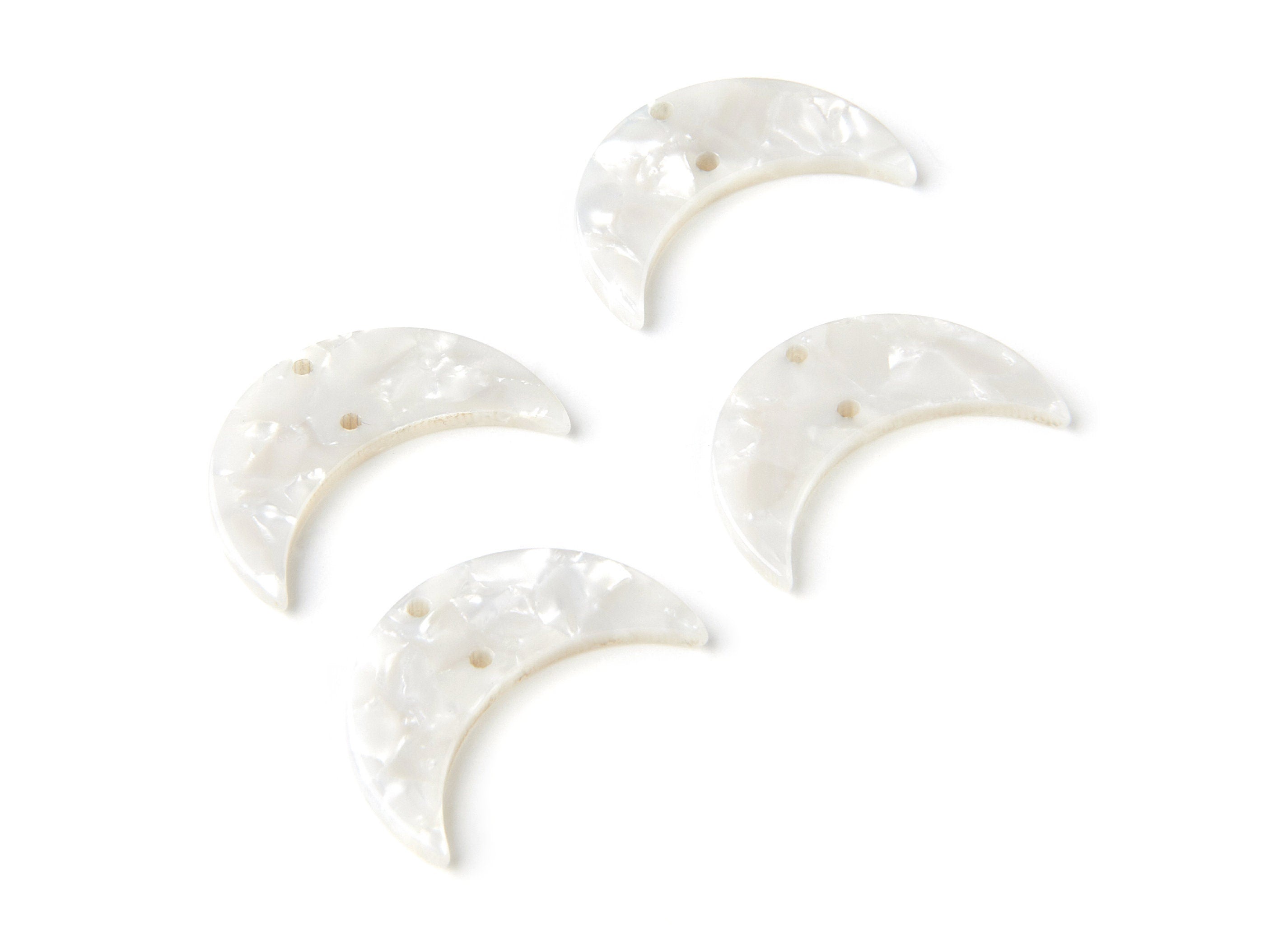 Acetate Moon Connector - Two Holes - Moon Earring and Pendant - Jewellery Supplies  - Color Code: A12 - 30x19.4x2.6mm - AC1110DD - DOMEDBAZAAR