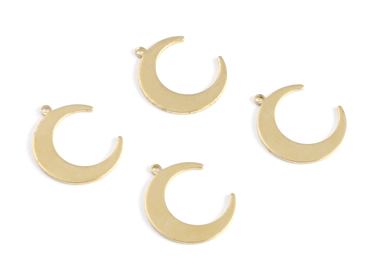 Brass Moon Charms - Crescent Shaped Raw Brass Connector - Jewelry Supplies - 19,88x16,5x0,99mm - PP1373 - DOMEDBAZAAR