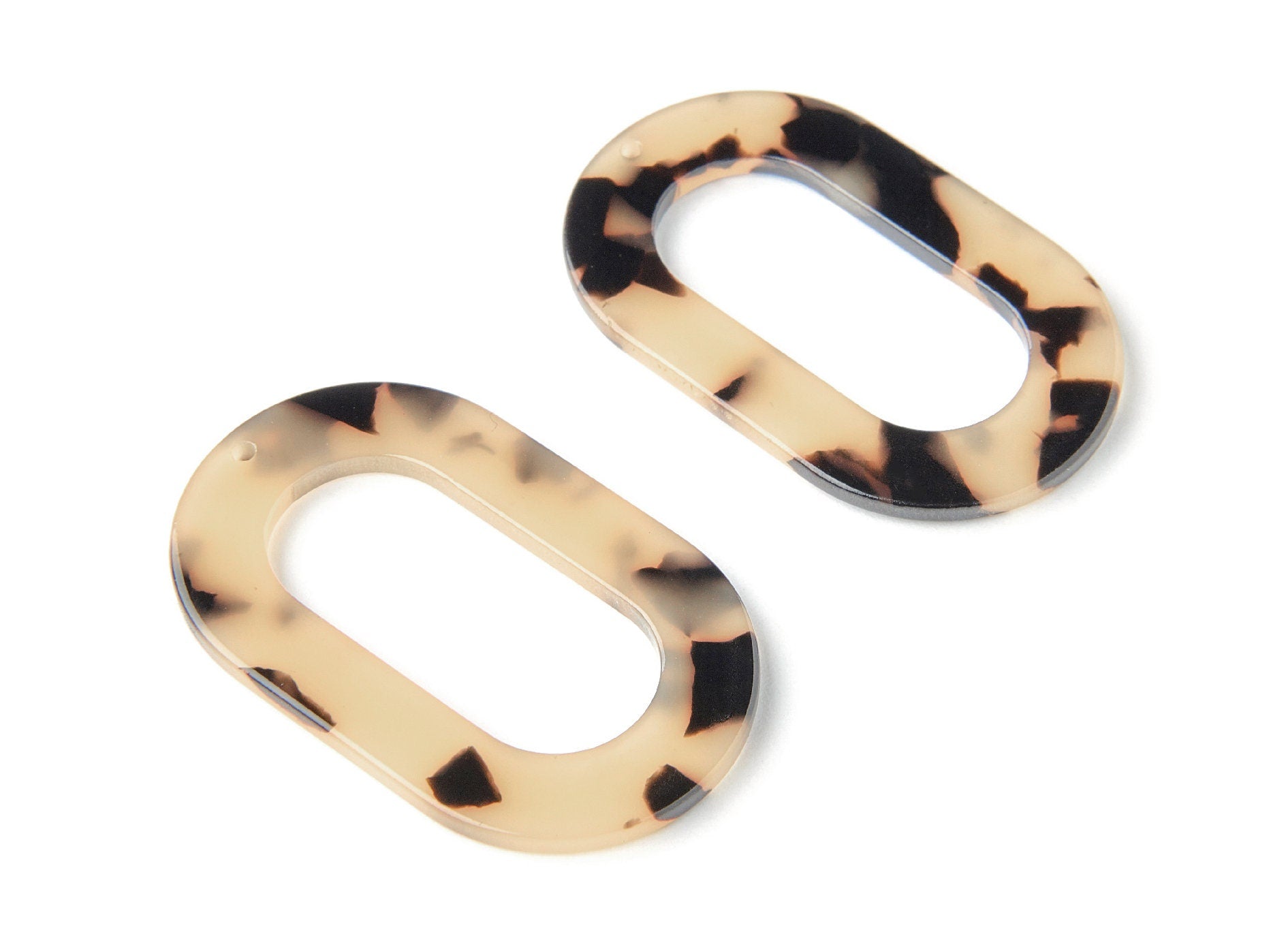 Acetate Oval Charms - Blonde Tortoise Shell Earrings - Oval Earrings & Pendant - Earring Findings - Color Code: A10 -  44x28x2.5mm - AC1003D - DOMEDBAZAAR
