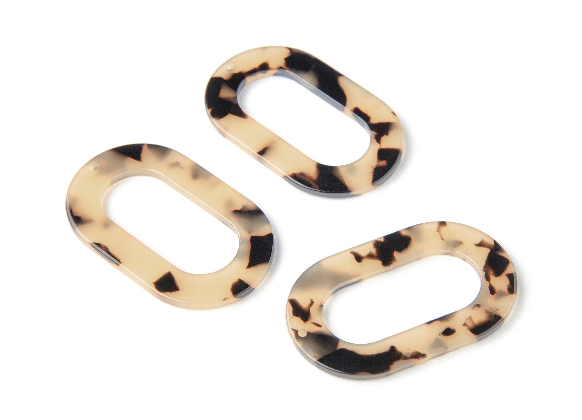 Acetate Oval Charms - Blonde Tortoise Shell Earrings - Oval Earrings & Pendant - Earring Findings - Color Code: A10 -  44x28x2.5mm - AC1003D - DOMEDBAZAAR