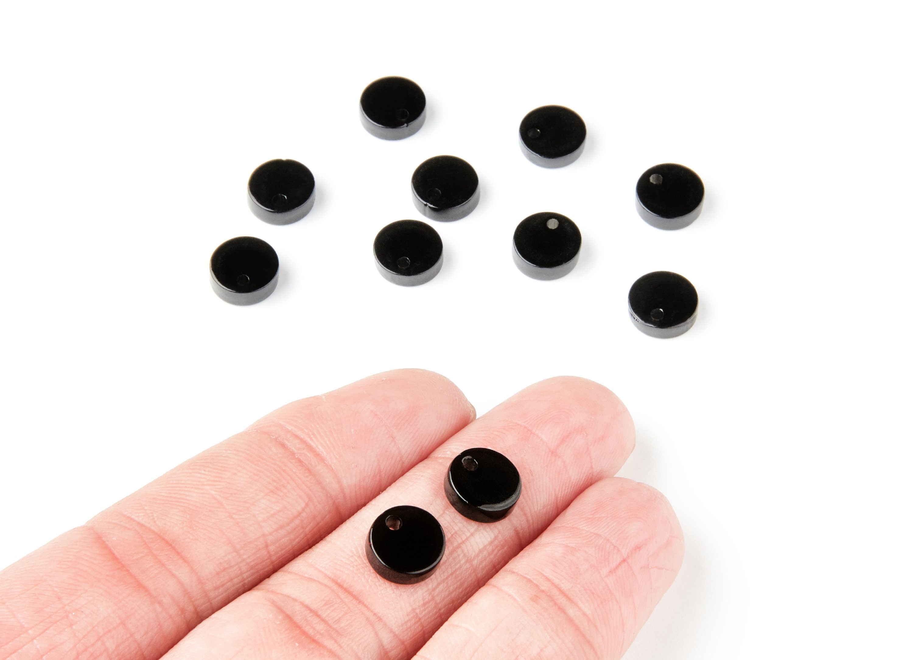 Acrylic Round Earring Charms - Round Circle Pendant - Earring Findings - Jewelry Supplies - Color Code: A66 - 9x9x3mm - AC1151N - DOMEDBAZAAR