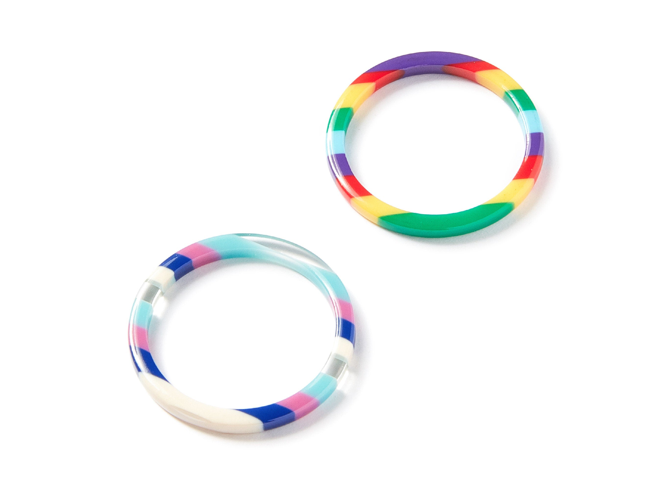Acetate Acrylic Hoop Earring Charms - Circle Shaped Pendant - Earring Findings - Jewelry Supplies - 30x30x2.6mm - AC1194A - DOMEDBAZAAR