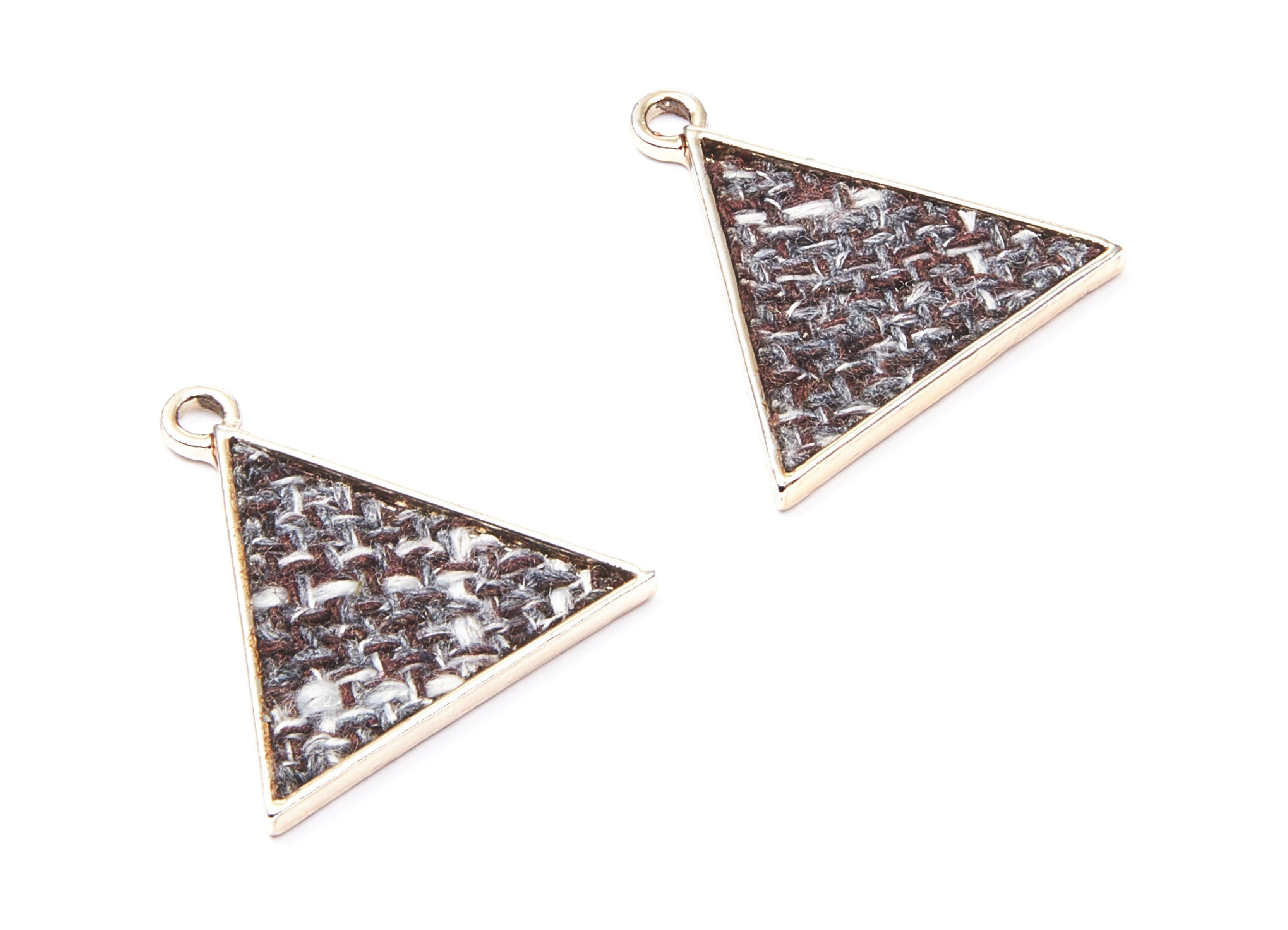 Triangle Shaped Charms - Zinc Alloy Earring Findings - Gold Tone Connector - Alloy Pendant for Necklace - 37,68x14,5x2,38mm - ZZ1223A - DOMEDBAZAAR