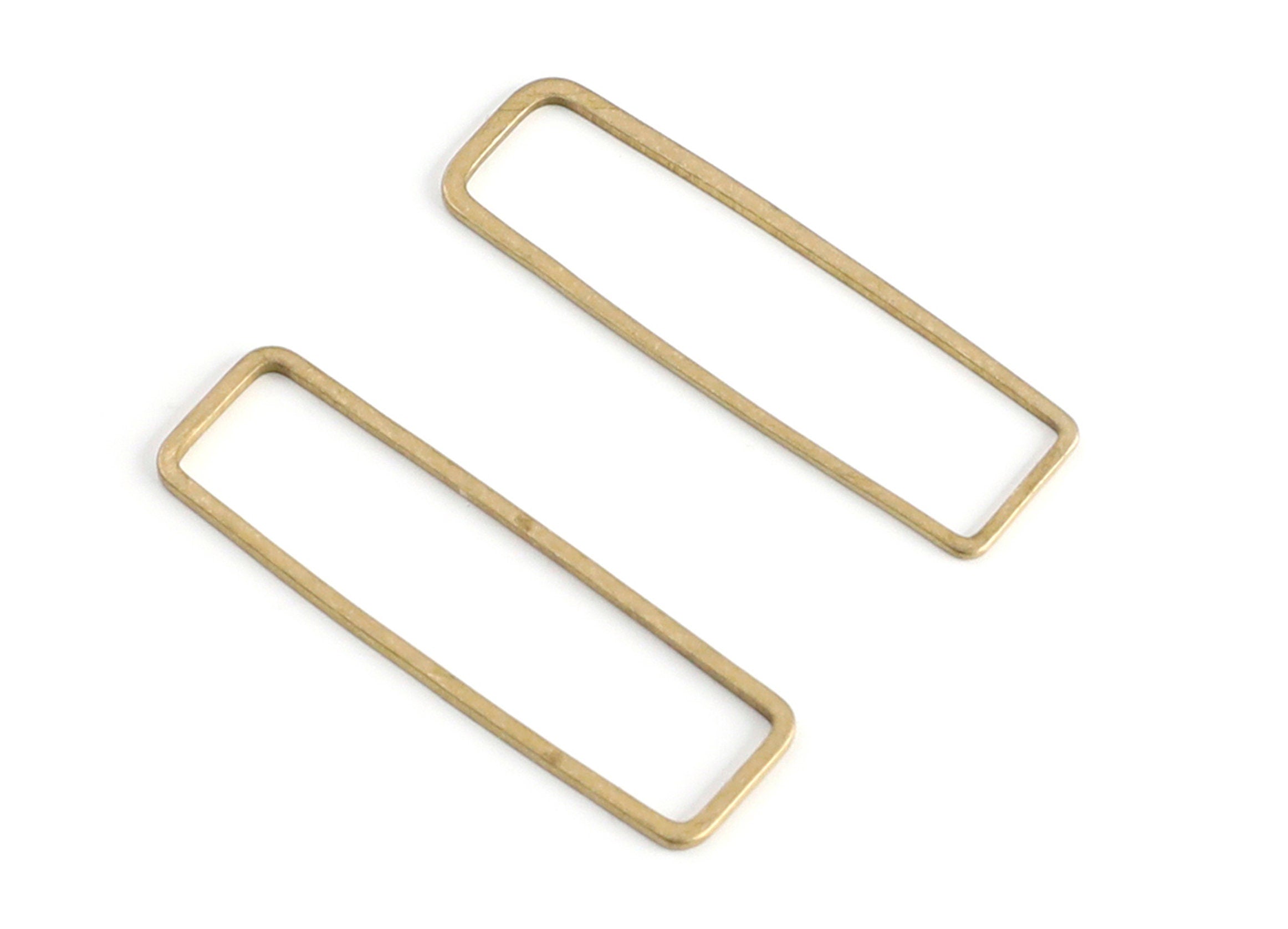 Raw Brass Connector - Rectangle Shaped Brass Connector - Jewelry Supplies - 35,25x10,4x1,07mm - PP1389 - DOMEDBAZAAR