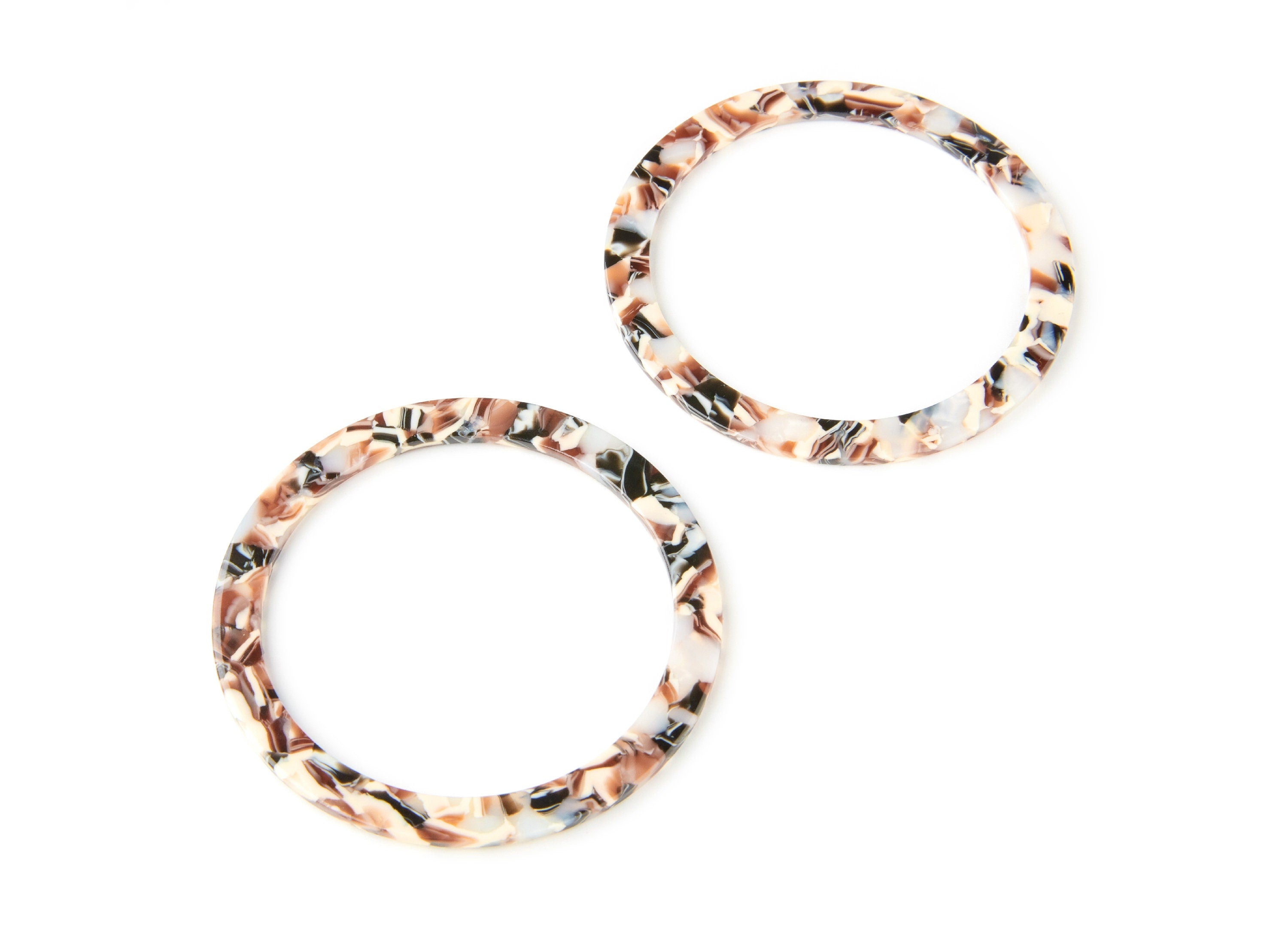 Acetate Hoop Earrings Charms - Big Circle Pendant - Earring Findings - Jewelry Supplies - Color Code: A51 - 70x70x2,76mm - AC1295B - DOMEDBAZAAR