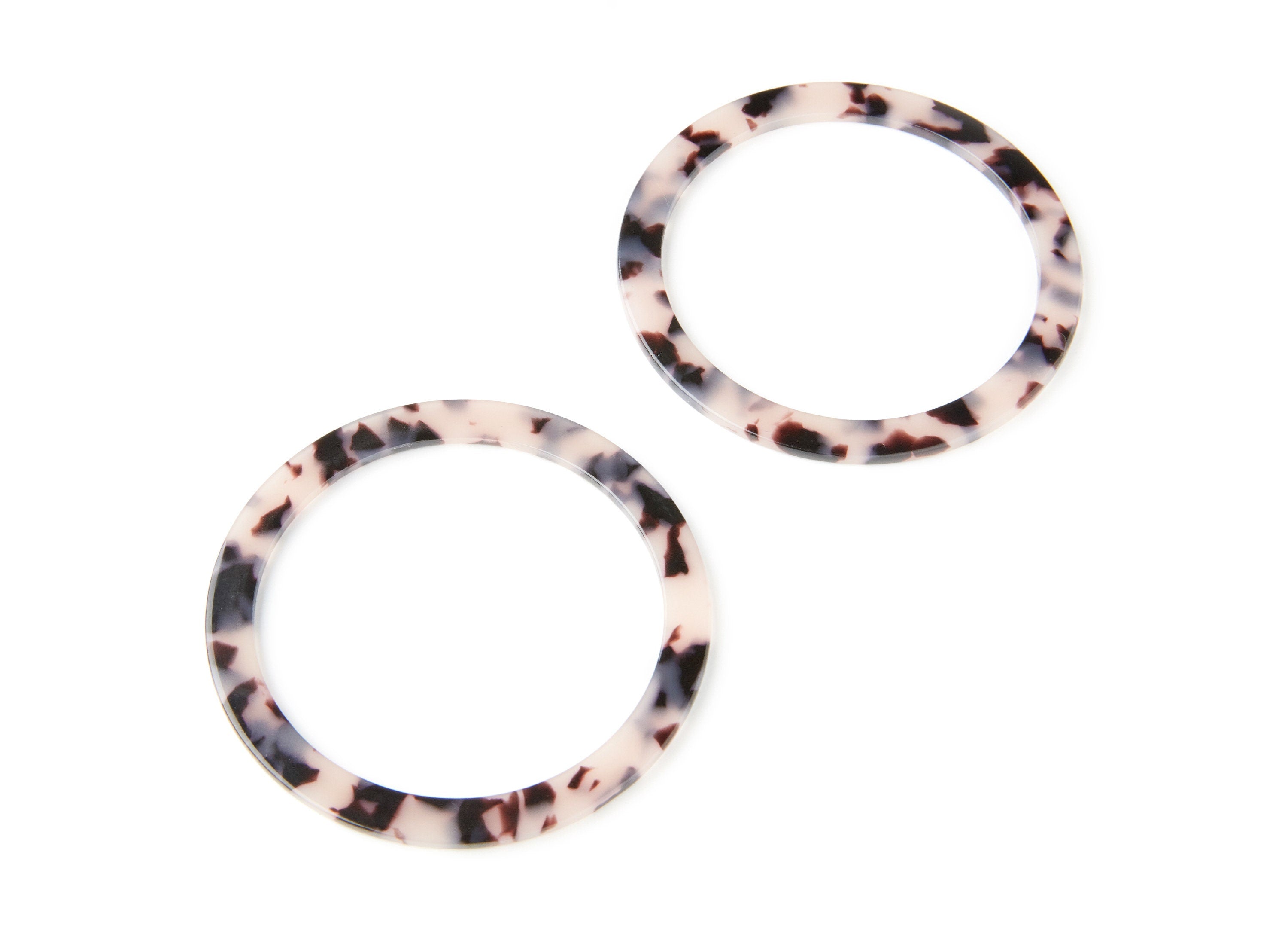 Acetate Hoop Earrings Charms - Blonde Tortoise Hoop Shell Earrings- Big Circle Shaped Pendant - Color Code: A06 - 70x70x2,76mm - AC1295C - DOMEDBAZAAR