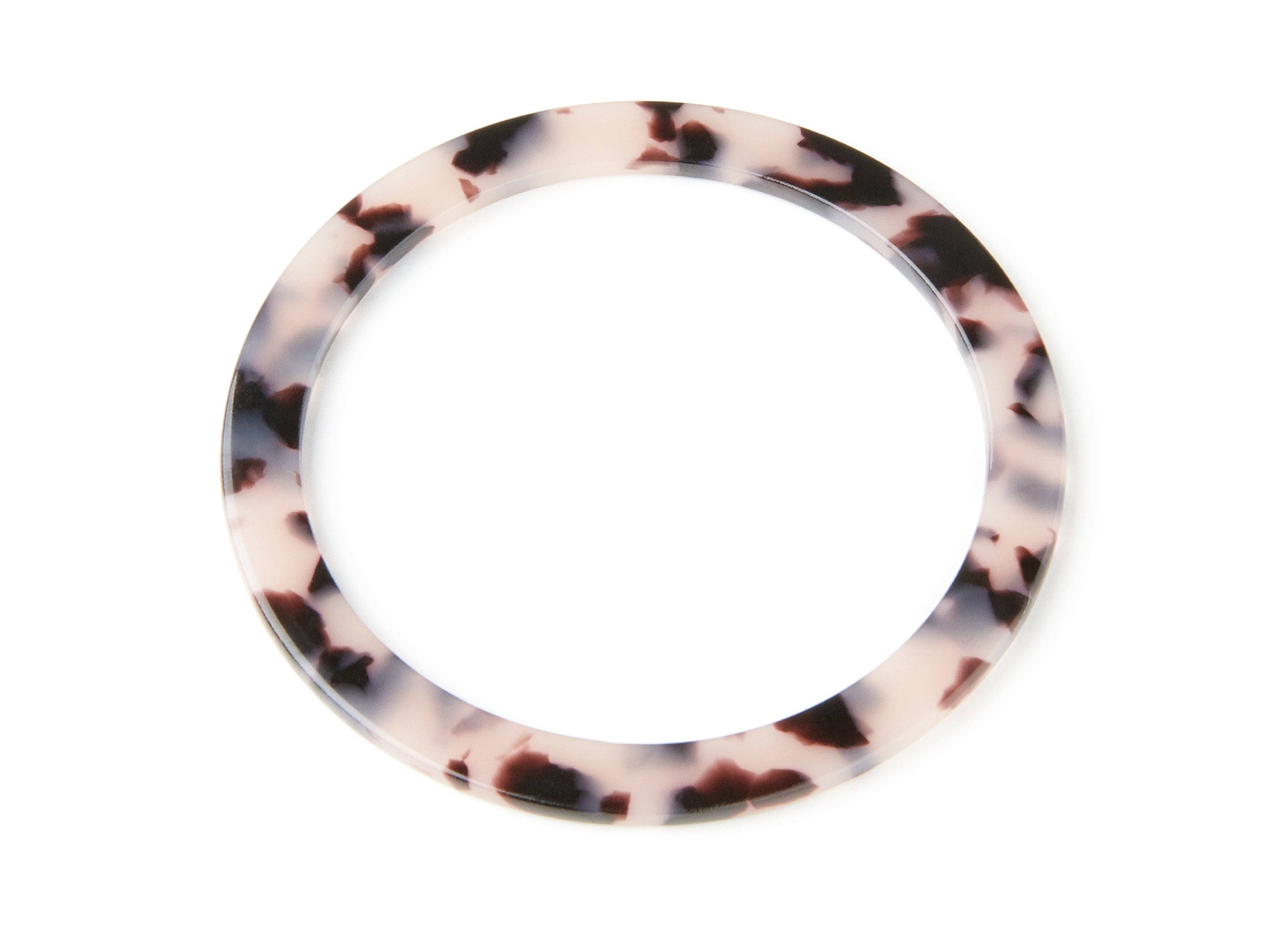 Acetate Hoop Earrings Charms - Blonde Tortoise Hoop Shell Earrings- Big Circle Shaped Pendant - Color Code: A06 - 70x70x2,76mm - AC1295C - DOMEDBAZAAR