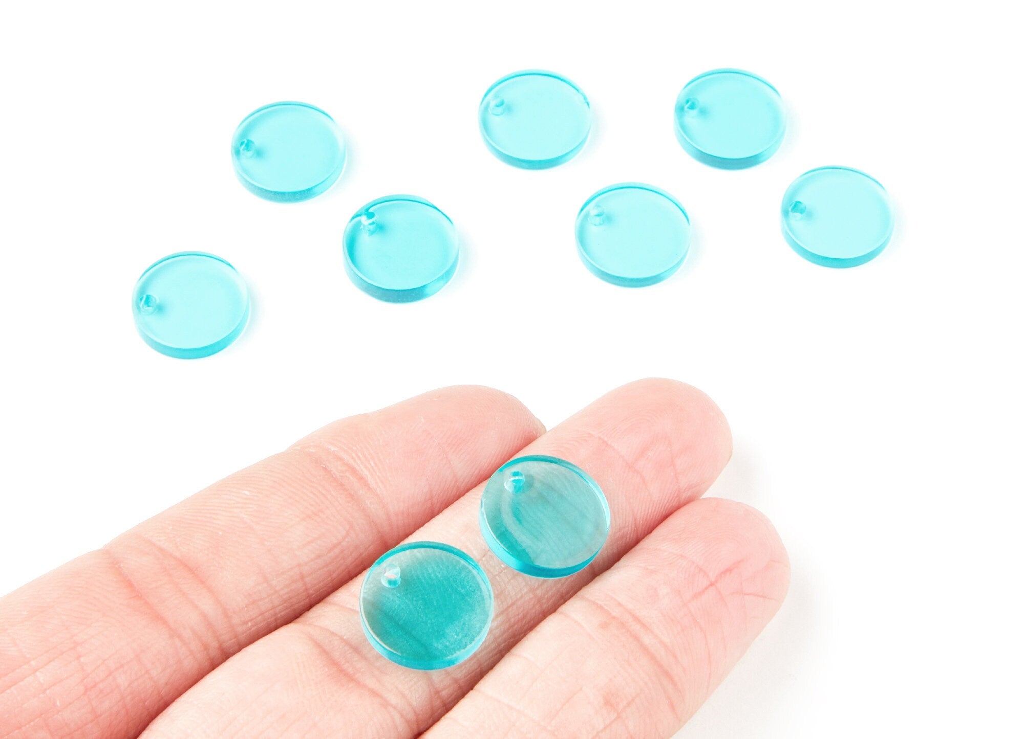 Acrylic Round Earring Charms - Round Circle Pendant - Earring Findings - Jewelry Supplies - Color Code: A68 - 13,75x13,75x2,92mm - AC1287K - DOMEDBAZAAR