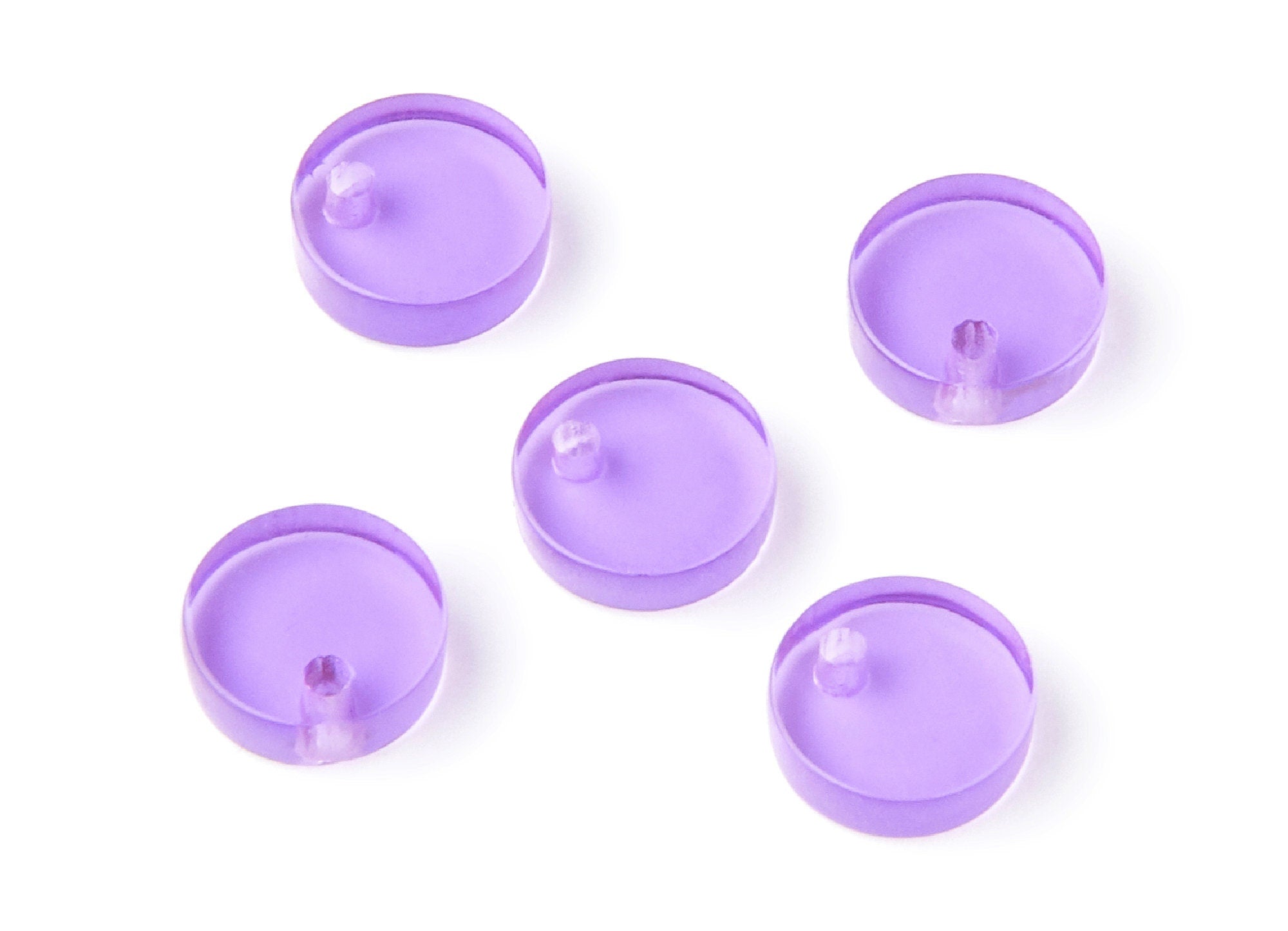 Acrylic Round Earring Charms - Round Circle Pendant - Earring Findings - Jewelry Supplies - Color Code: A72 - 9x9x3mm- AC1151J - DOMEDBAZAAR