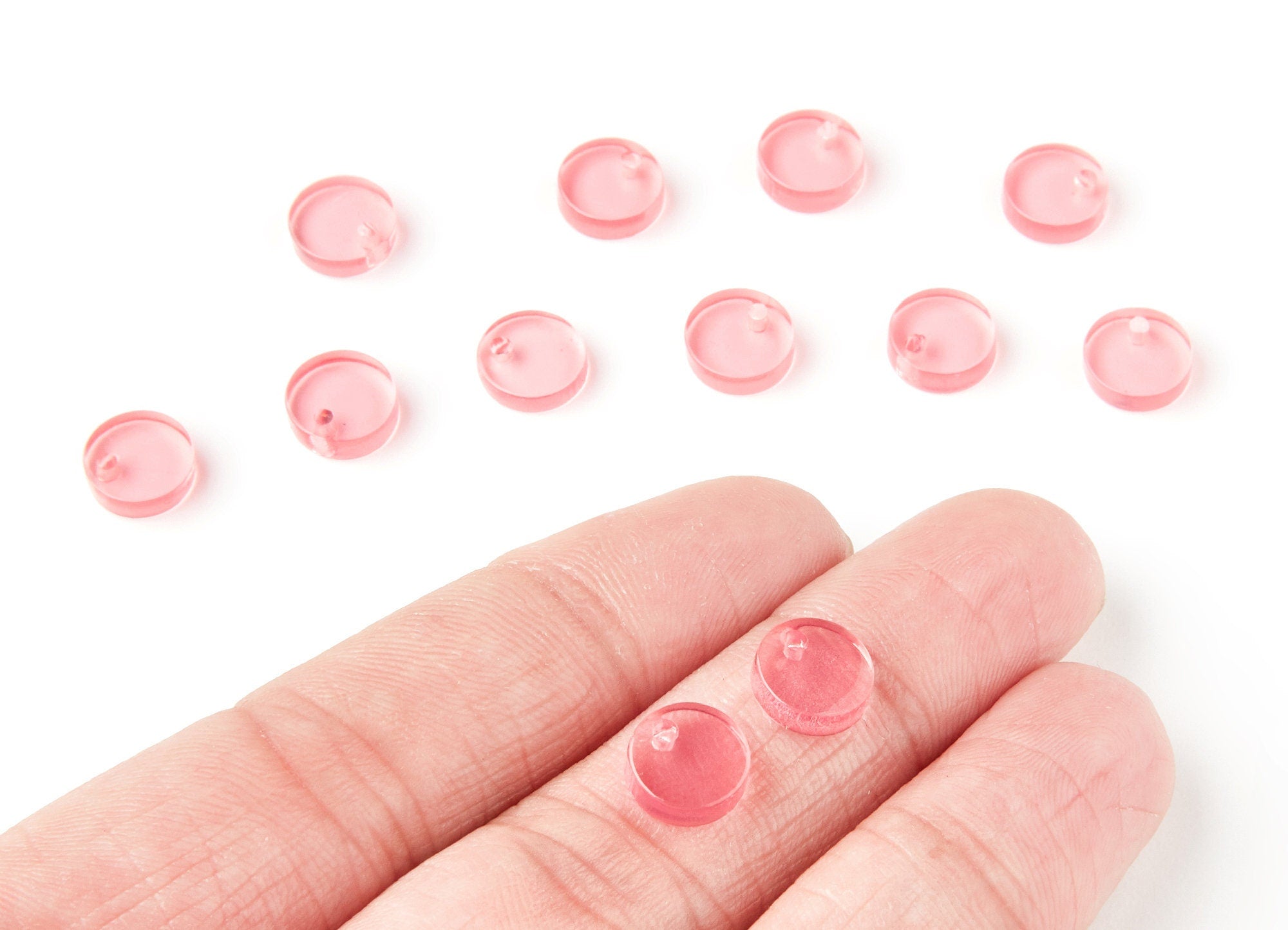 Acrylic Round Earring Charms - Round Circle Pendant - Earring Findings - Jewelry Supplies - Color Code: A69 - 9x9x3mm - AC1151L - DOMEDBAZAAR