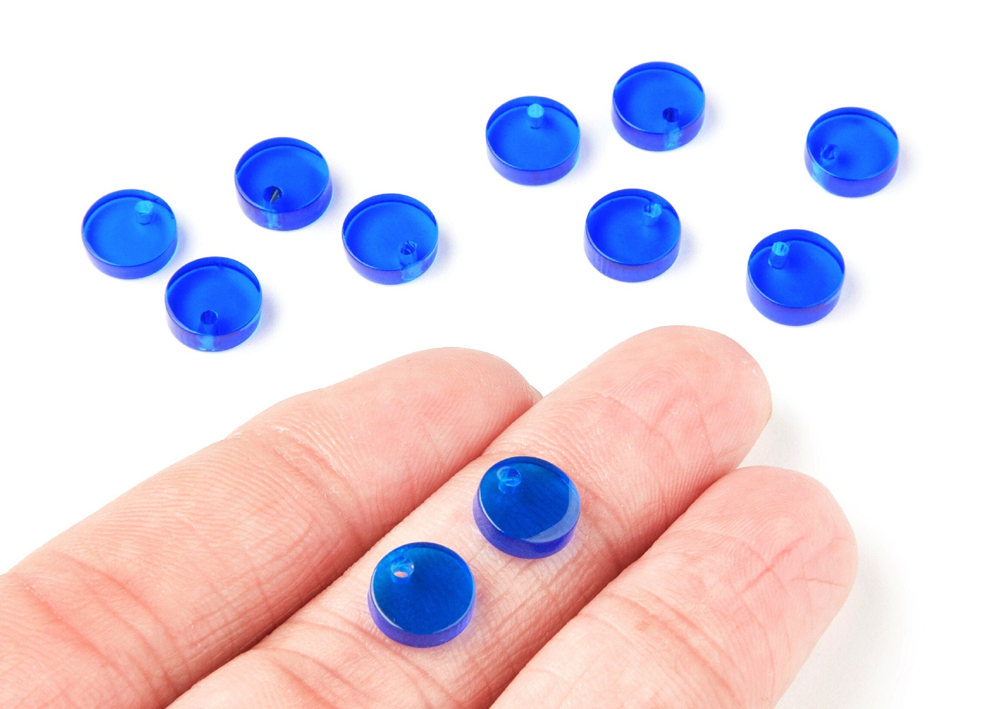 Acrylic Round Earring Charms - Round Circle Pendant - Earring Findings - Jewelry Supplies - Color Code: A70 - 9x9x3mm - AC1151M - DOMEDBAZAAR