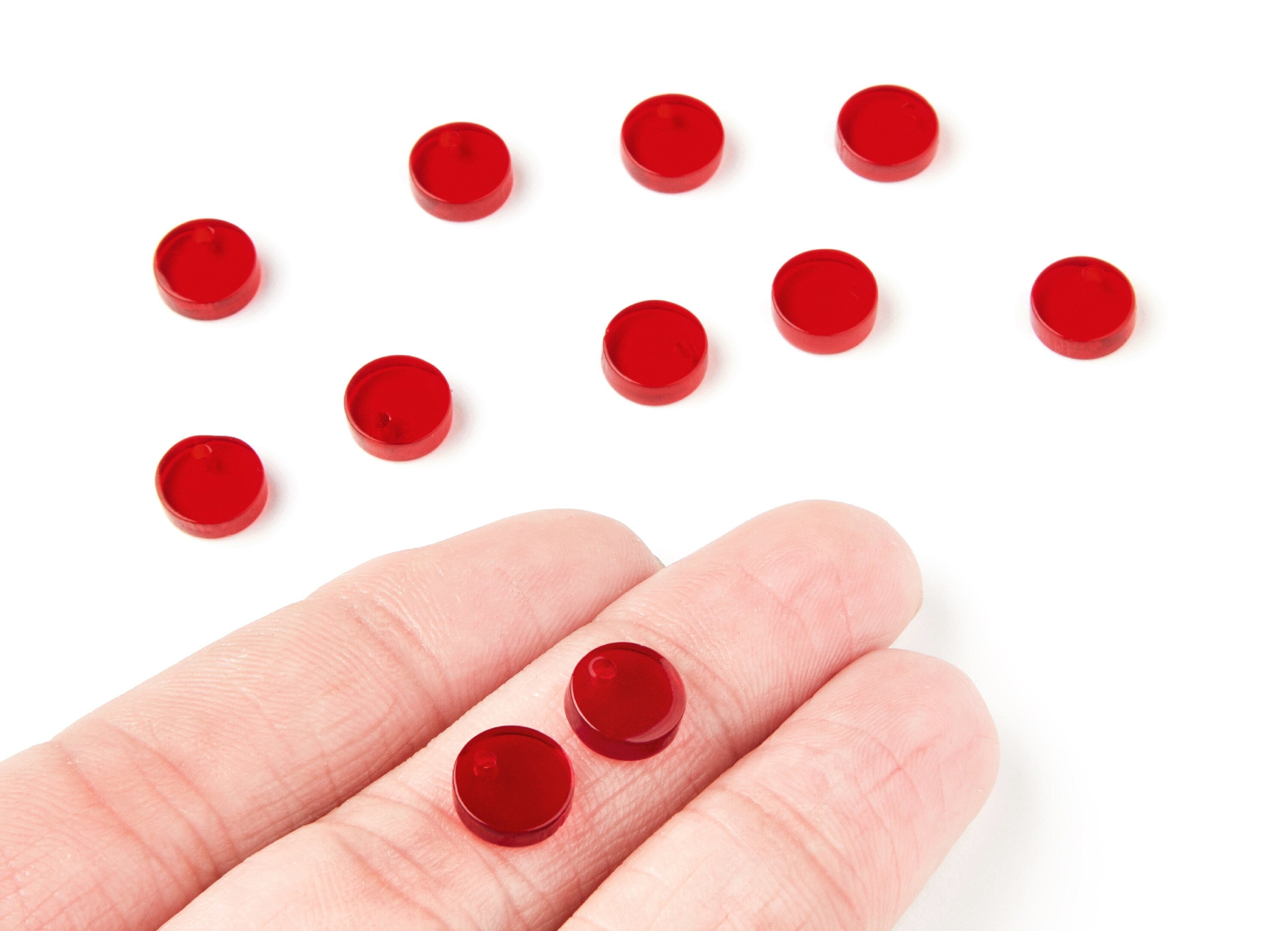 Acrylic Round Earring Charms - Round Circle Shaped - Earring Findings - Jewelry Supplies - Color Code: A67 - 9x9x3mm - AC1151P - DOMEDBAZAAR