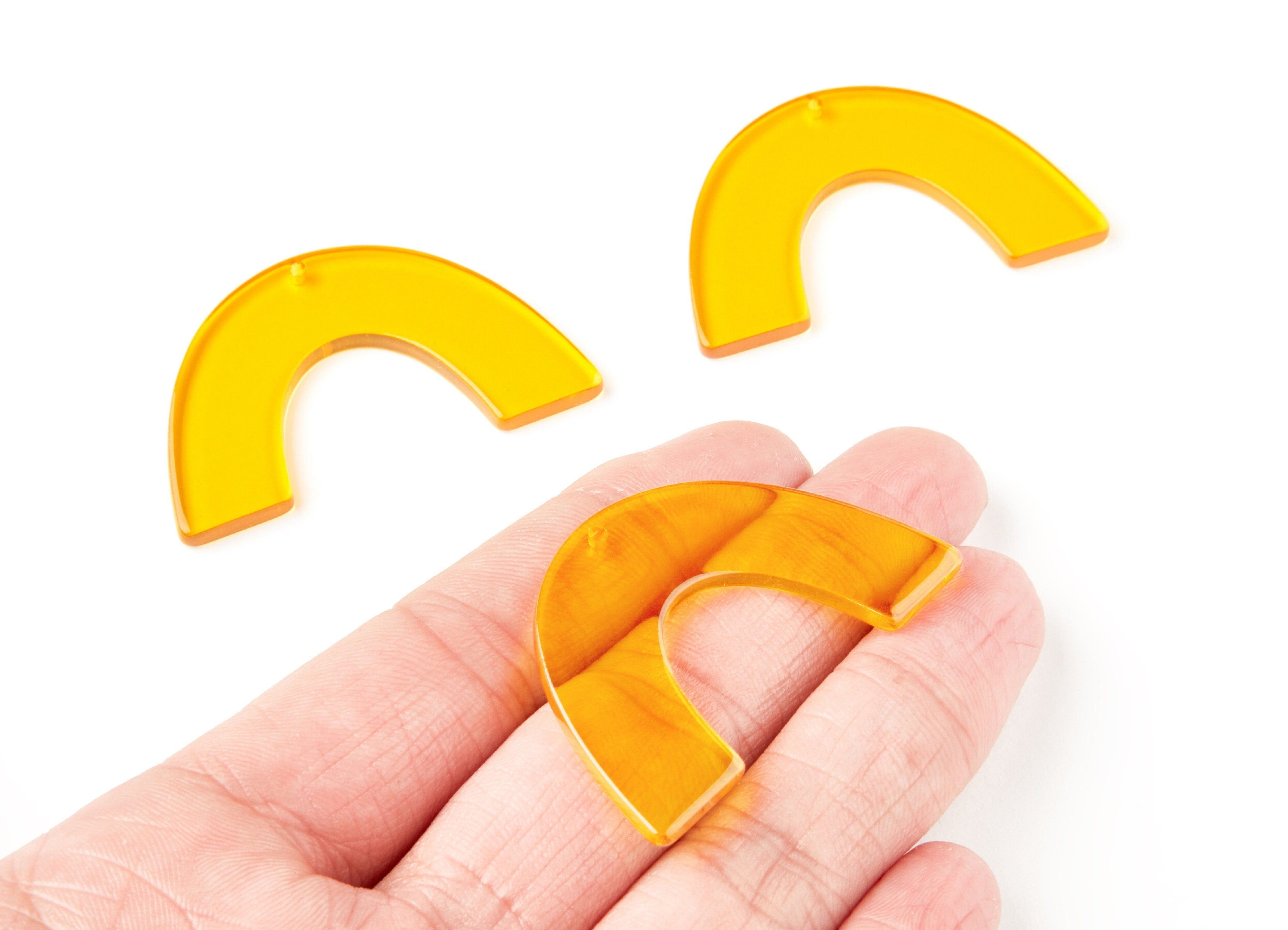 Acrylic Large Arch Earring Charms One Hole - Semi Oval & U Shaped Pendant - Jewelry Supplies - Color Code: A71 - 49,75x31,3x2,88mm - AC1095Z - DOMEDBAZAAR