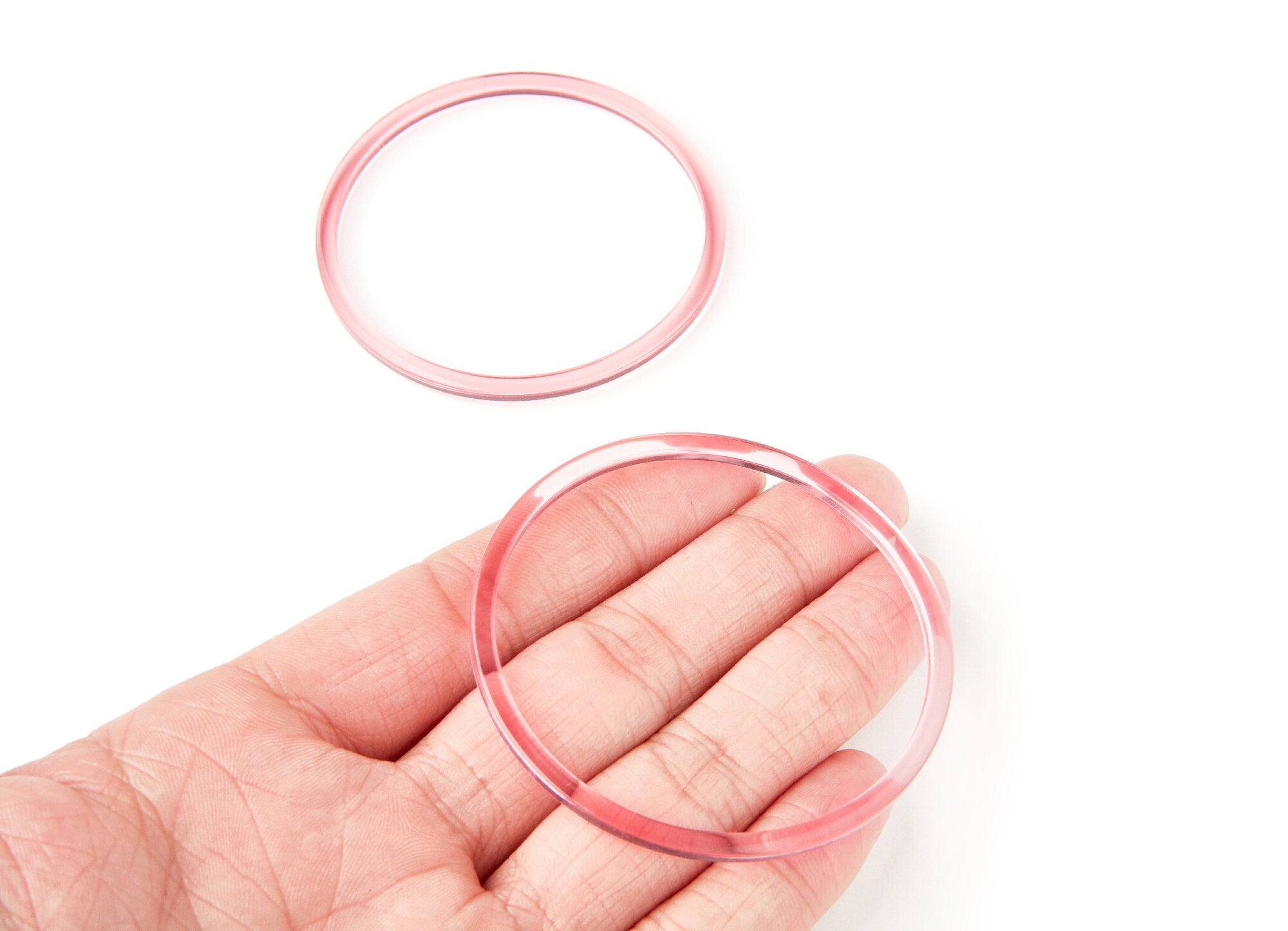 Acetate Hoop Earrings Charms - Circle Shaped Pendant - Earring Findings - Jewelry Supplies - Color Code: A69 - 65x65x3mm - AC1164F - DOMEDBAZAAR