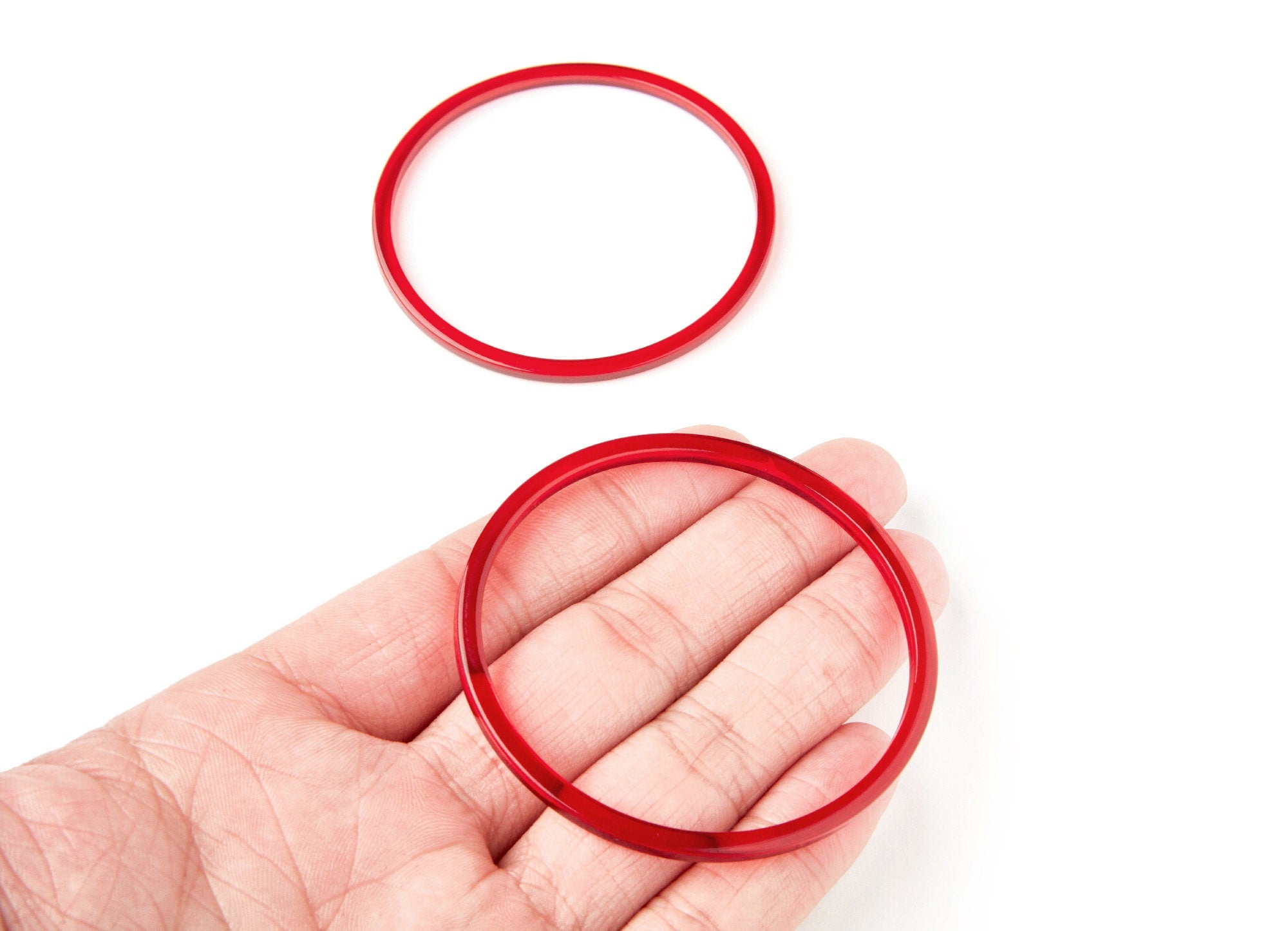 Acetate Hoop Earrings Charms - Circle Shaped Pendant - Earring Findings - Jewelry Supplies - Color Code: A67 - 65x65x3mm - AC1164M - DOMEDBAZAAR