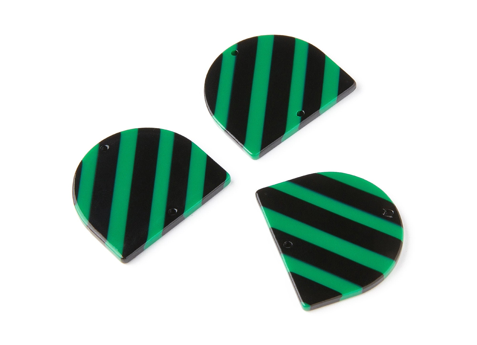 Acetate Acrylic Earring Charms Two Hole - D Shaped Pendant - Color Code: A74 - 33,43x29,25x2,84mm - AC1634-A74 - DOMEDBAZAAR