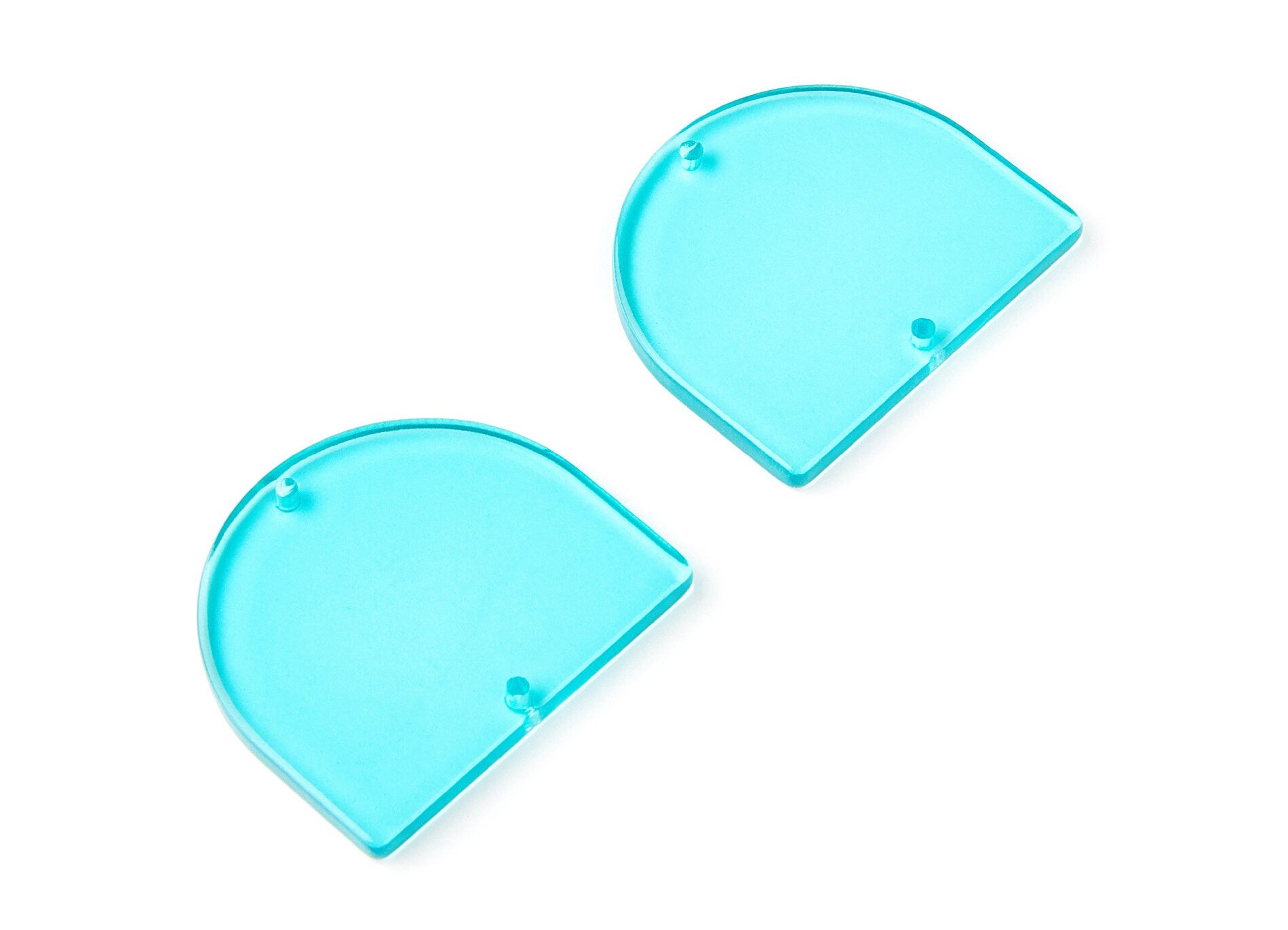 Acrylic Earring Charms Two Hole -  D Shaped Pendant - Acrylic Tortoise Shell Charm - Color Code: A68 - 33,43x29,25x2,84mm - AC1634-A68 - DOMEDBAZAAR