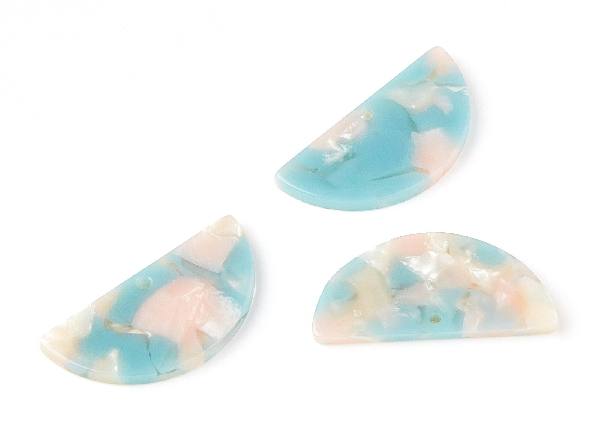 Acetate Semicircle Charms - Semicircle Pendant -  Earring Findings - Jewelry Supplies - Color Code: A36 - 33.5x16.5x2.6mm - AC1006R - DOMEDBAZAAR